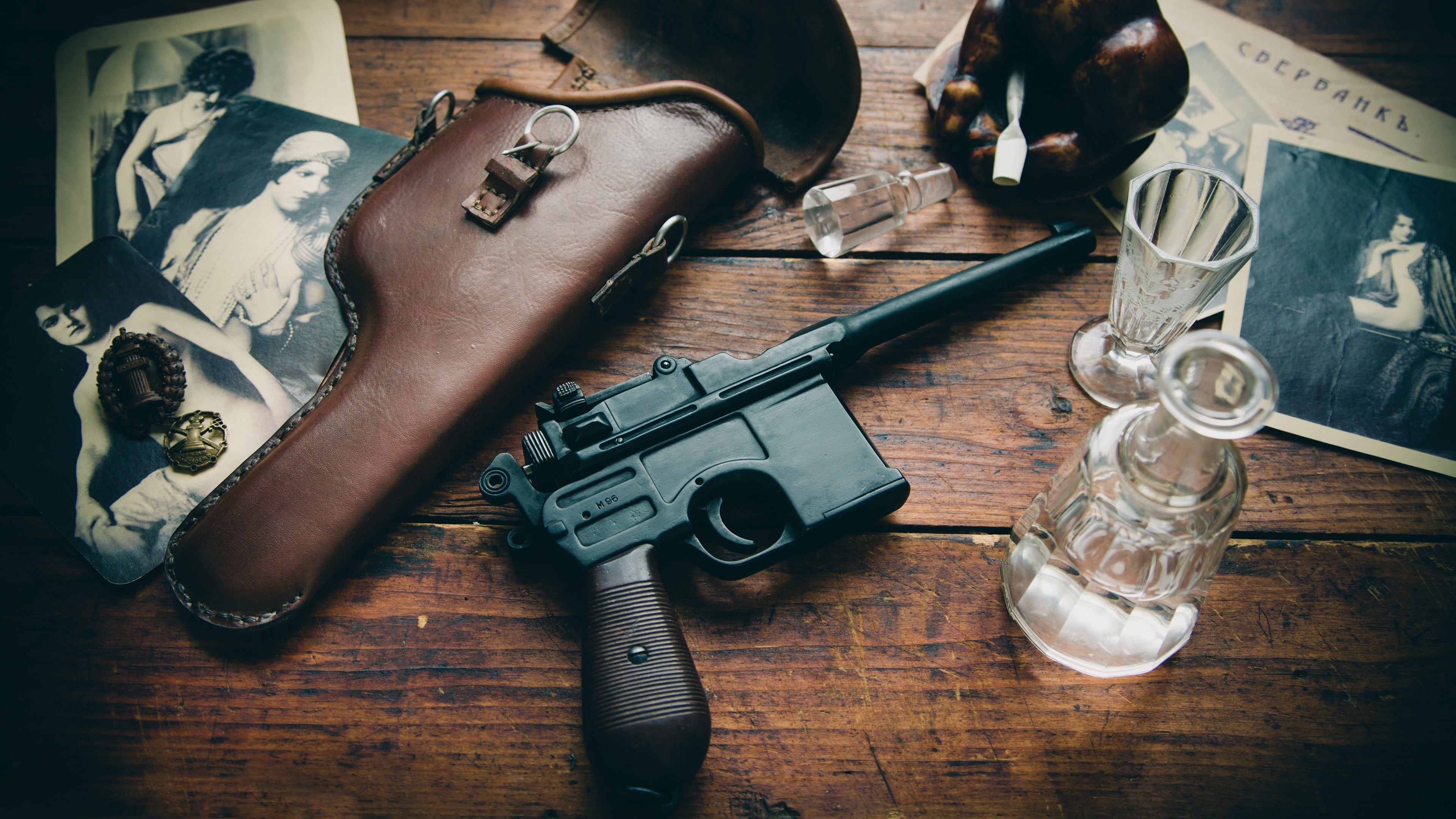 bullet, firearm, gun, aggression, mauser c96, 4K, shooting, weapon, handgun, wood - material, air gun, social issues, shooting sport, communication, violence, HD Wallpaper