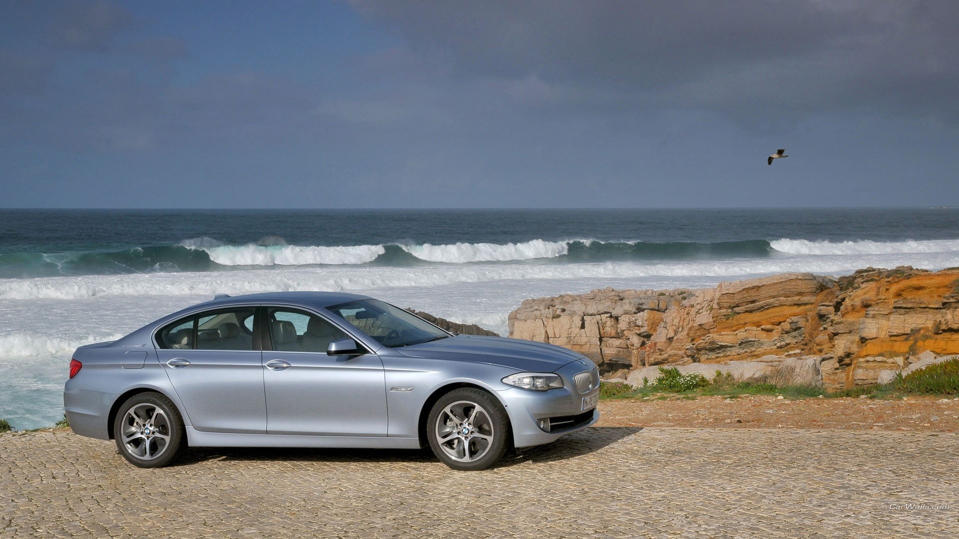 BMW Active, vehicle, car, 1080P, BMW, sea, HD Wallpaper