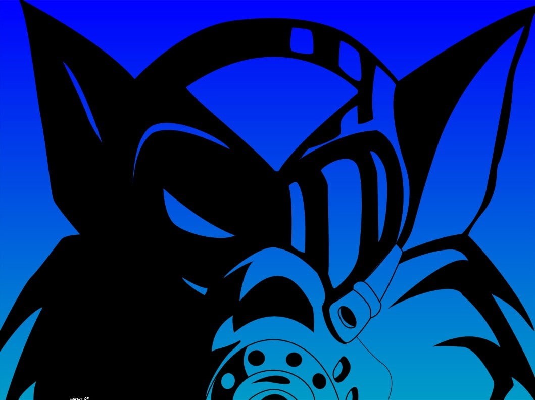 abstract, craft, nature, black color, blue background, metal, art and craft, sky, shape, Swat Kats, studio shot, blue, creativity, 480P, silhouette, colored background, HD Wallpaper