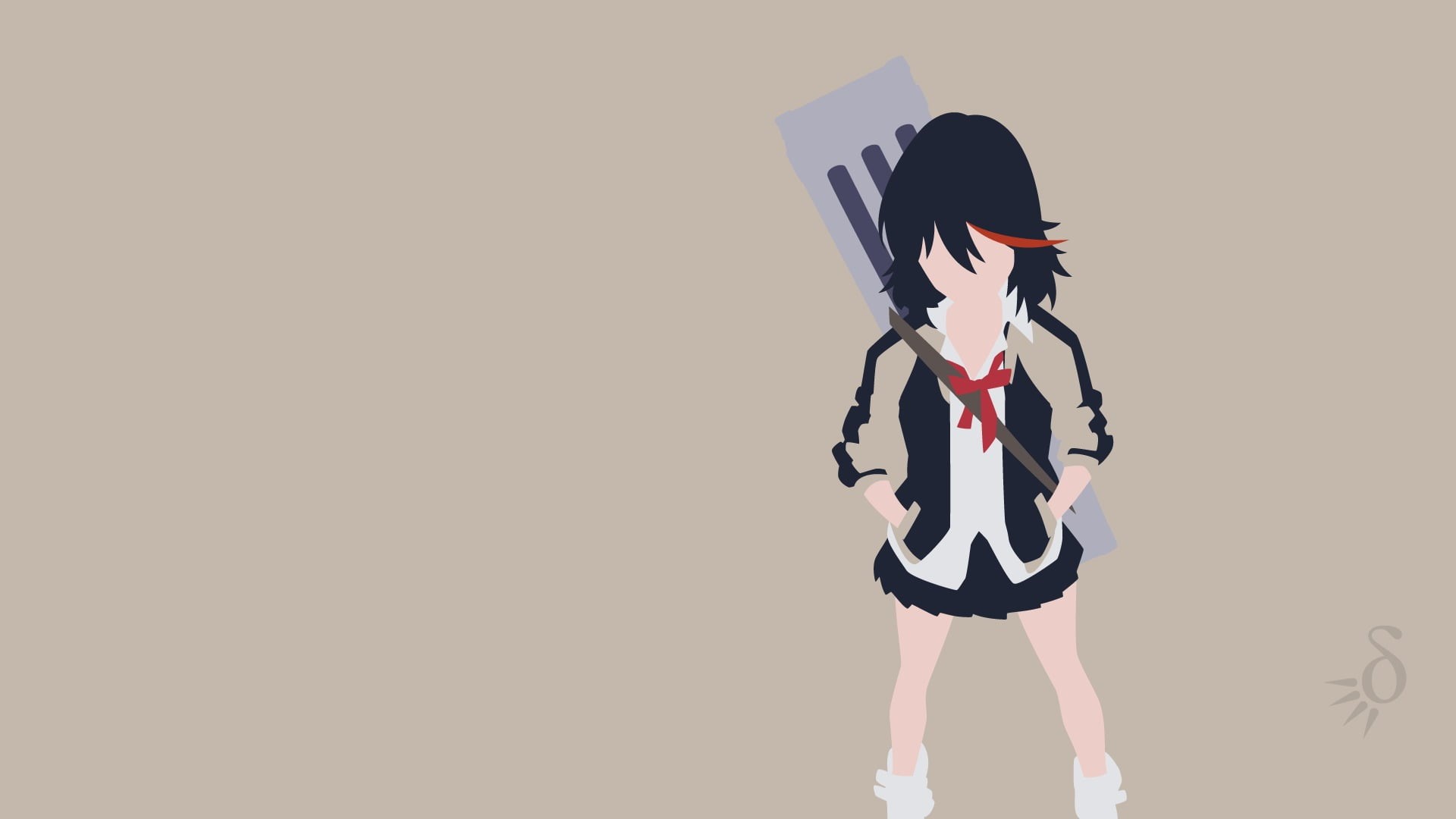 males, young adult, men, Matoi Ryuuko, one person, anime, adult, 1080P, illustration, business person, holding, la, well-dressed, rear view, three quarter length, HD Wallpaper