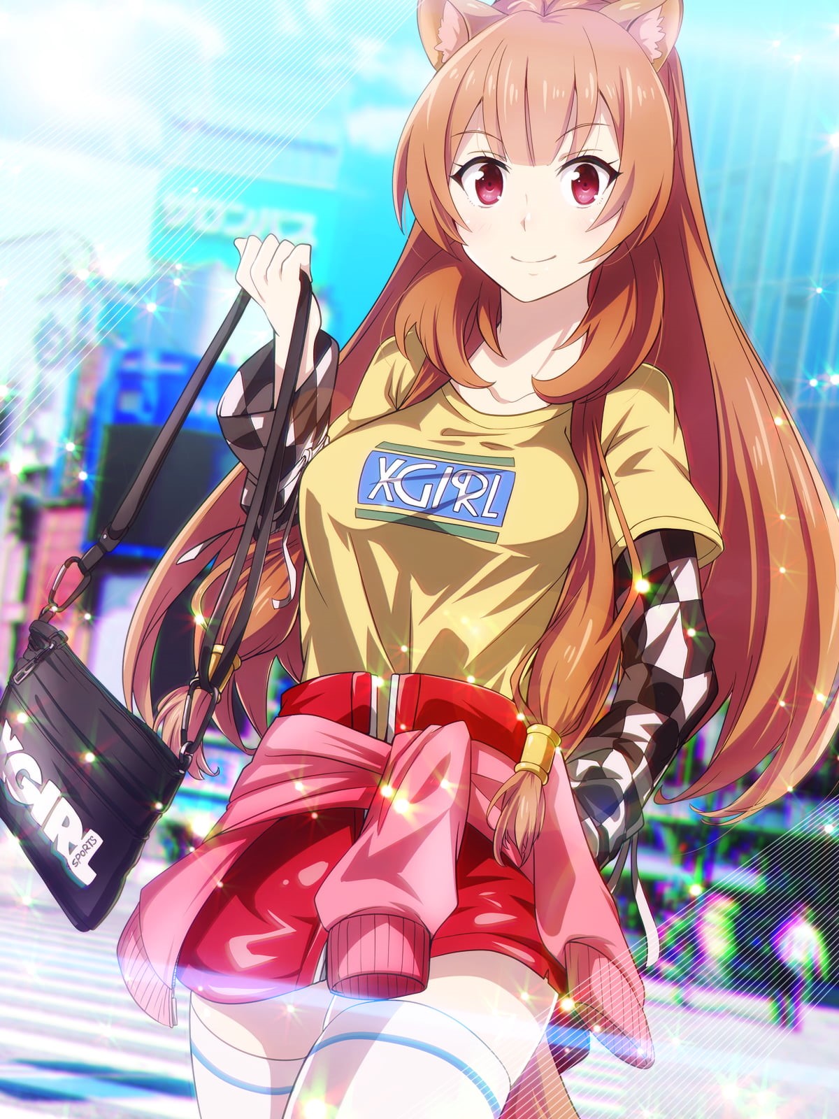 artwork, Raphtalia, women, 720P, portrait display, thigh-highs, digital art, Phone HD Wallpaper