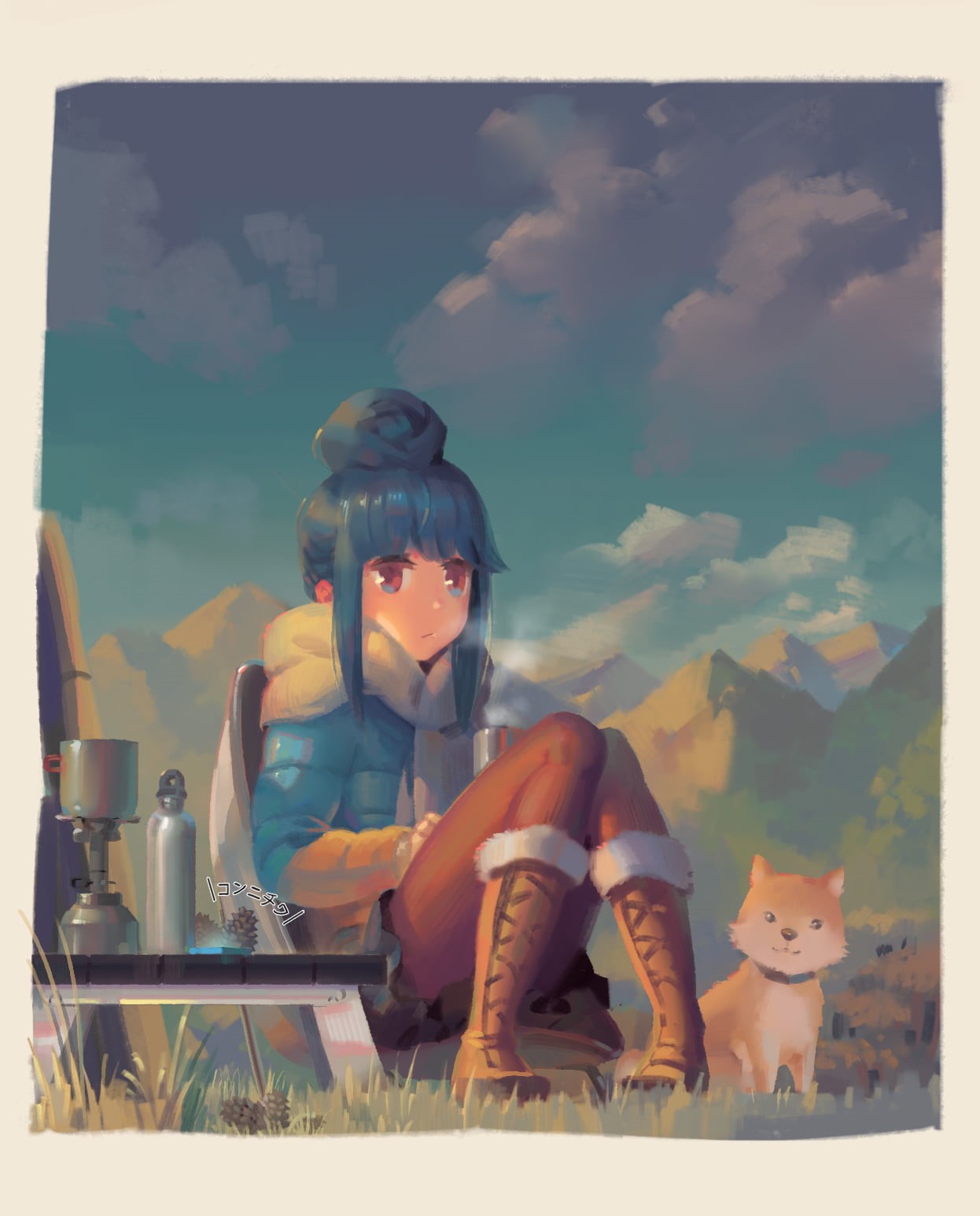 creativity, book, sky, male likeness, table, statue, Rin Shima, sculpture, 720P, representation, sitting, anime girls, cloud - sky, people, nature, full length, Phone HD Wallpaper