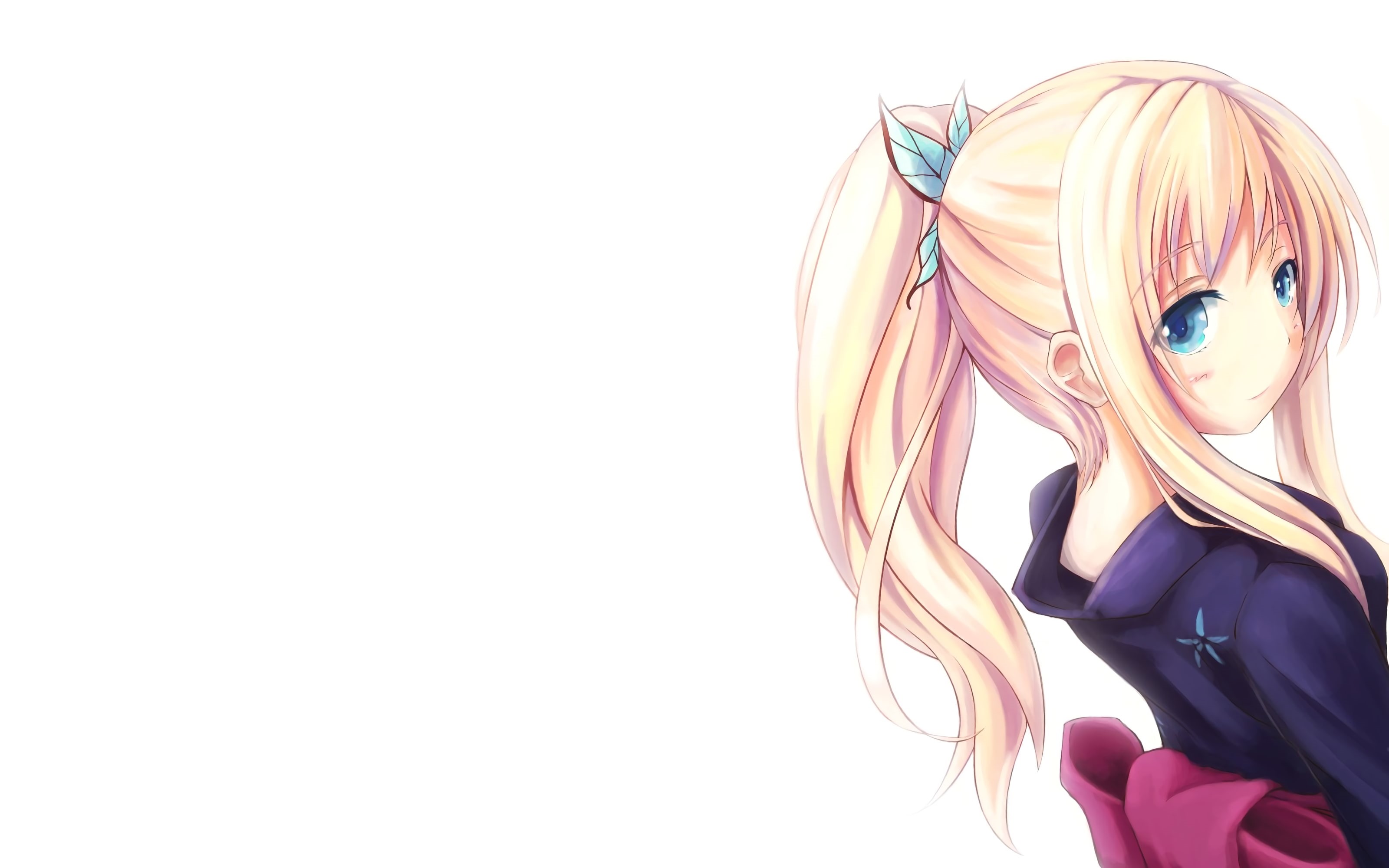 Boku wa Tomodachi ga Sukunai, Kashiwazaki Sena, 2K, blue eyes, yukata, blushing, white background, blonde, HD Wallpaper
