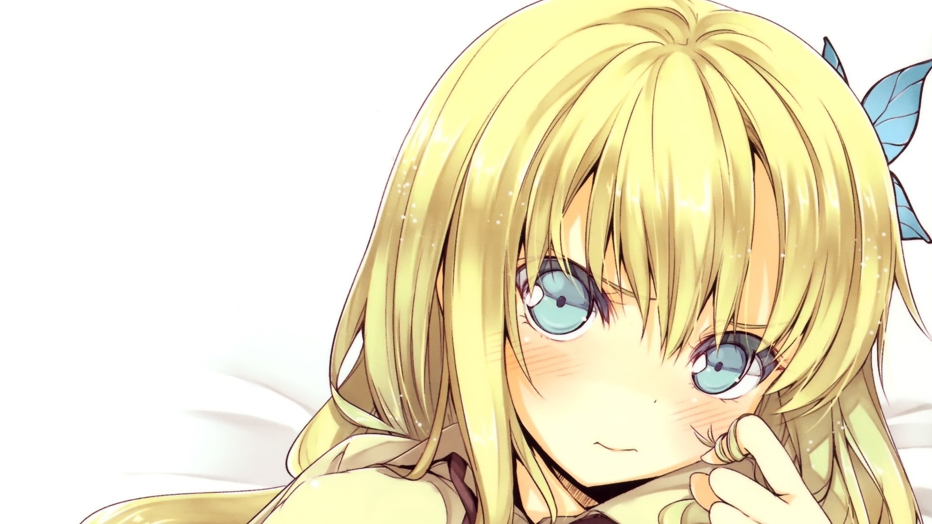 Kashiwazaki Sena, white, simple background, anime girls, 1080P, Boku wa Tomodachi ga Sukunai, HD Wallpaper