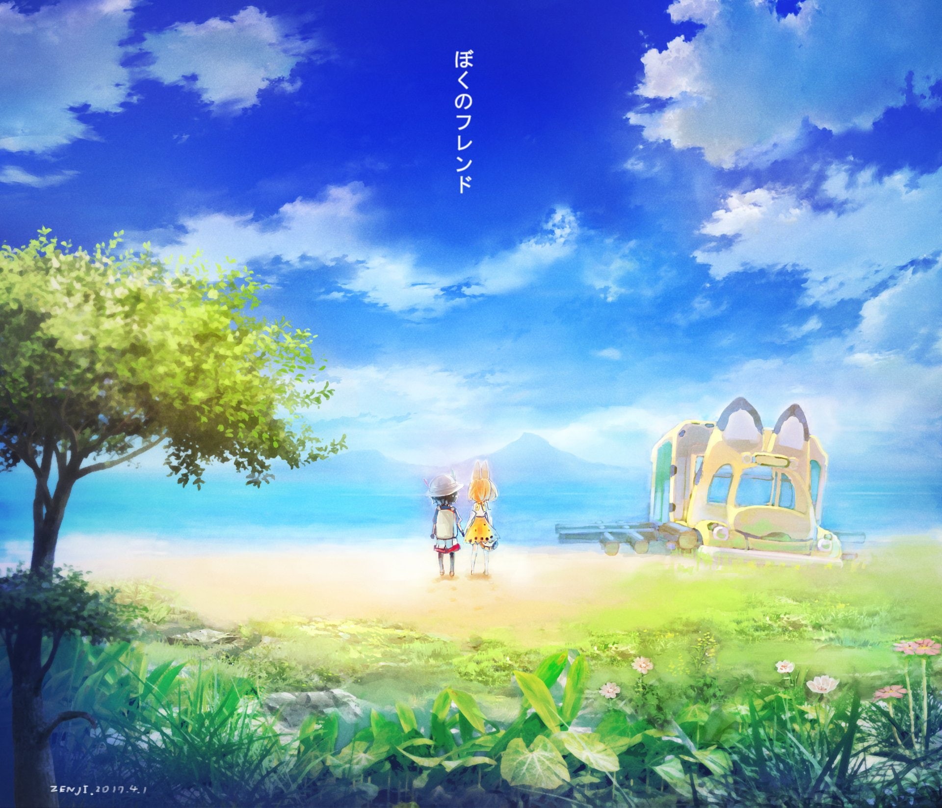 1080P, Kaban (Kemono Friends), Nature, Kemono Friends, Serval (Kemono Friends), Anime, HD Wallpaper