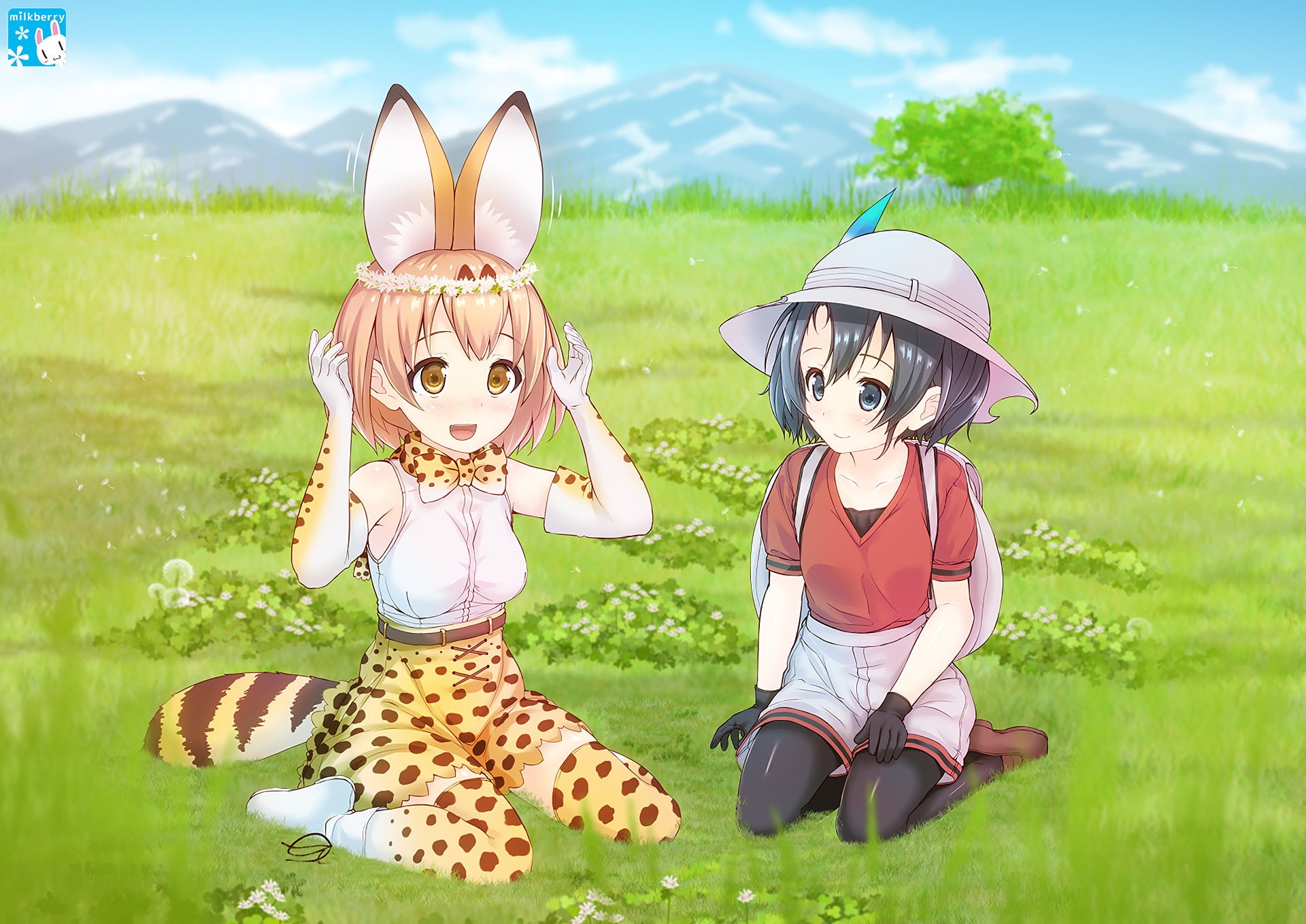 Kaban (Kemono Friends), 1080P, Kemono Friends, Serval (Kemono Friends), Anime, HD Wallpaper