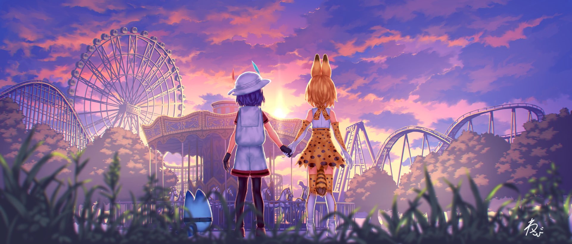 Anime, Serval (Kemono Friends), Kemono Friends, 1080P, Kaban (Kemono Friends), HD Wallpaper