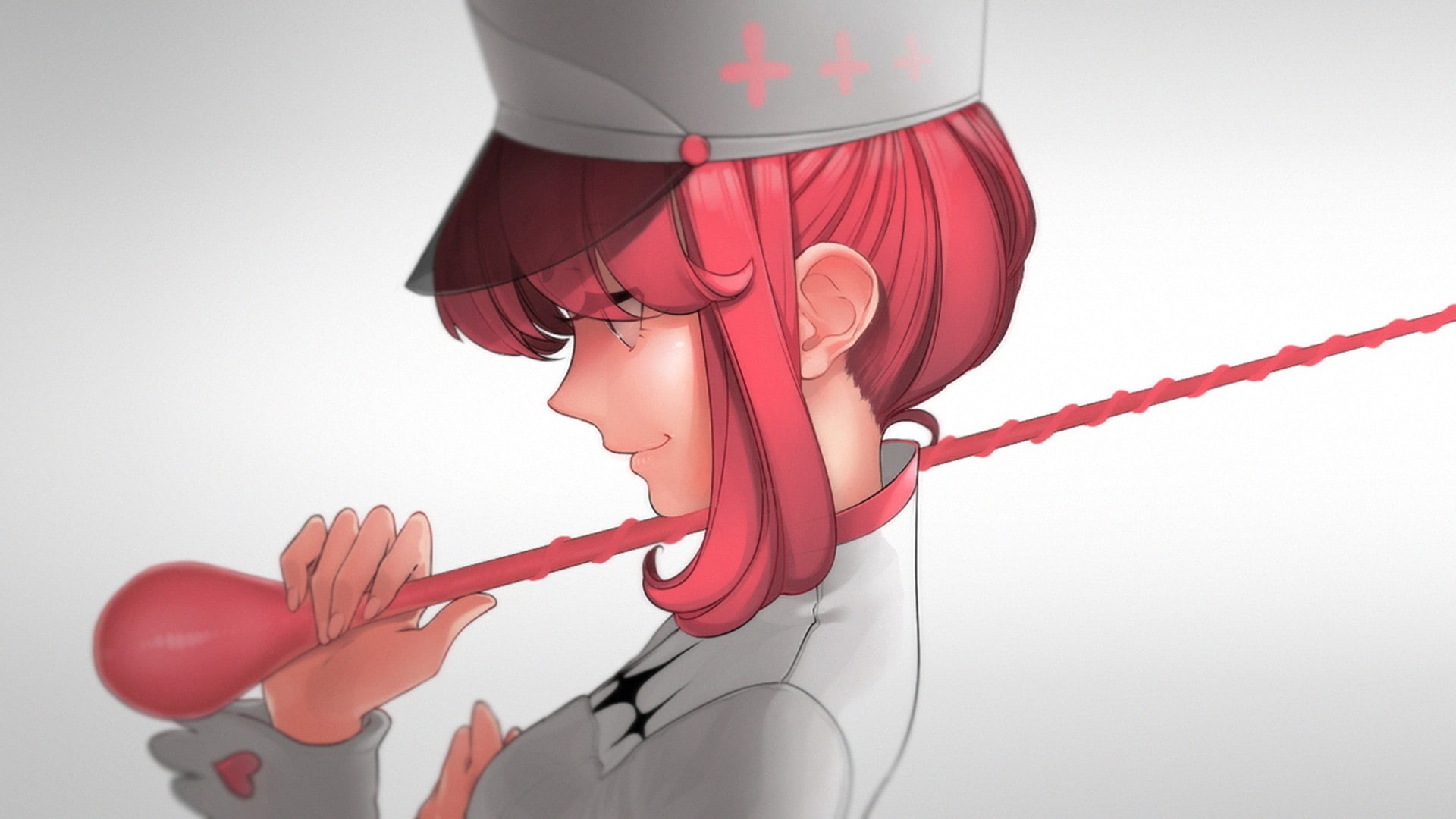 Kill la Kill, 1080P, pink hair, anime, Jakuzure Nonon, simple background, anime girls, HD Wallpaper
