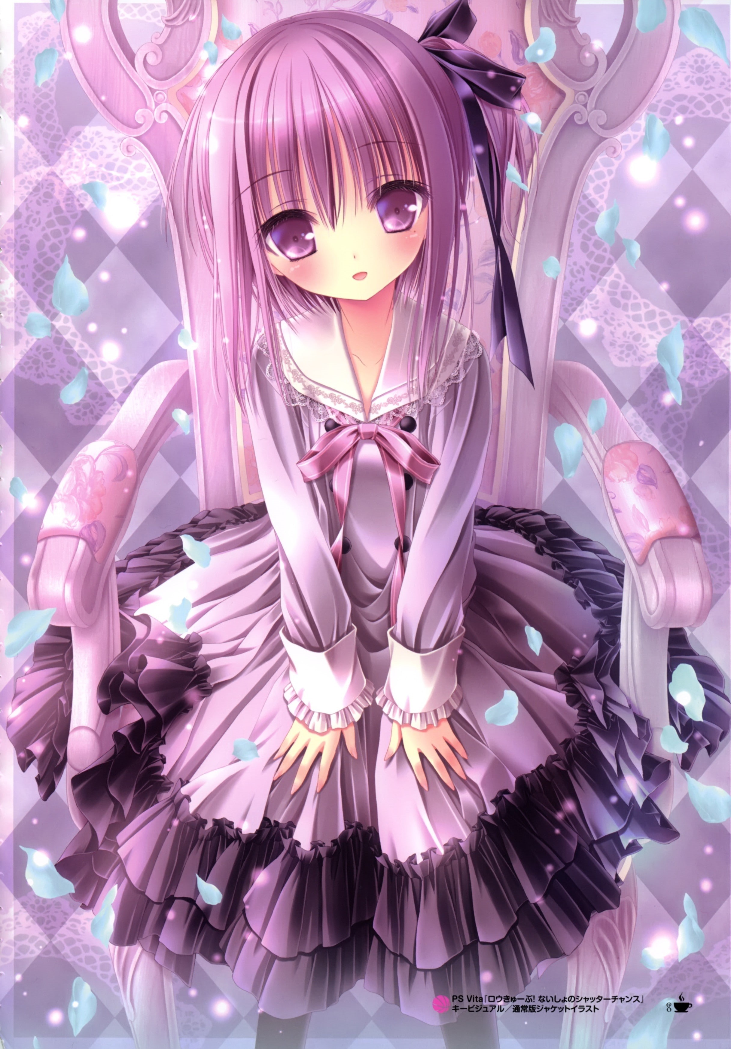 anime girls, 2K, Minato Tomoka, anime, loli, long hair, pink hair, Ro-Kyu-Bu!, pink eyes, lolita fashion, Phone HD Wallpaper