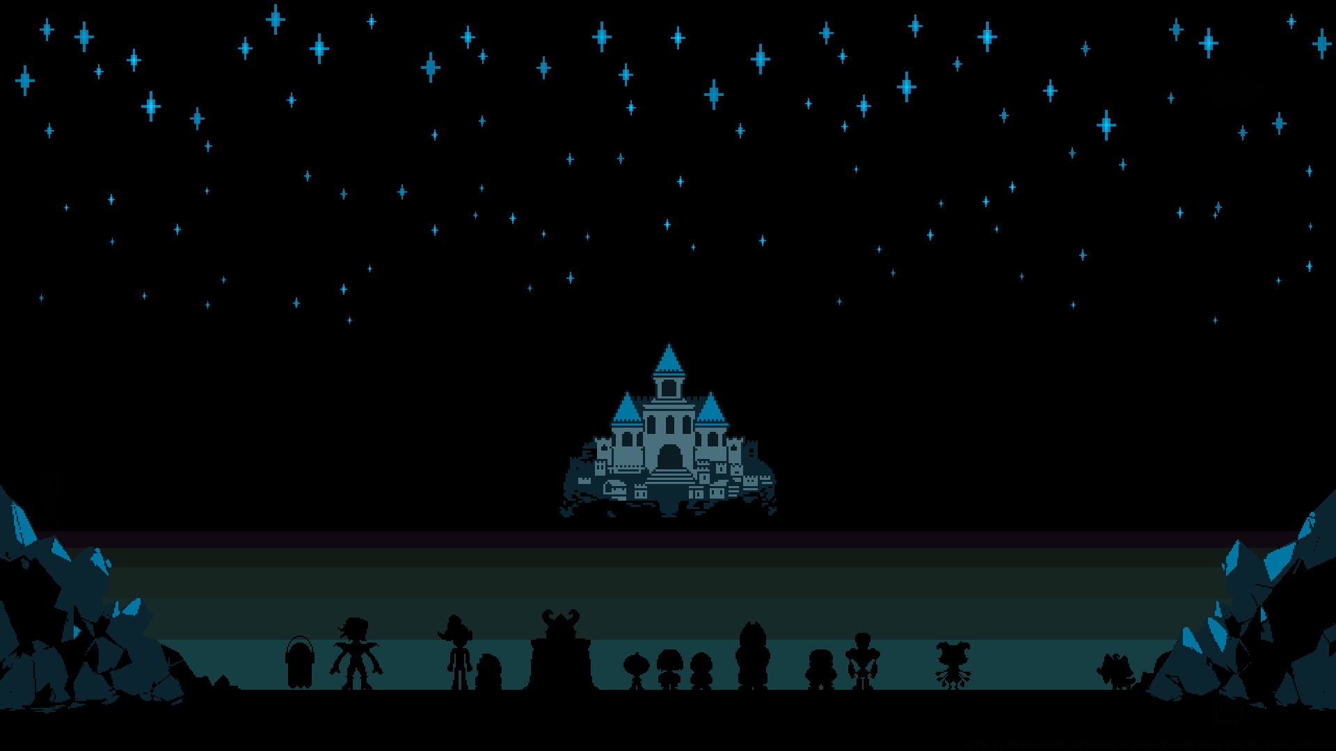 sky, large group of people, Frisk (Undertale), group of people, Mettaton EX (Undertale), building exterior, Toriel (Undertale), tourism, Sans (Undertale), HD Wallpaper