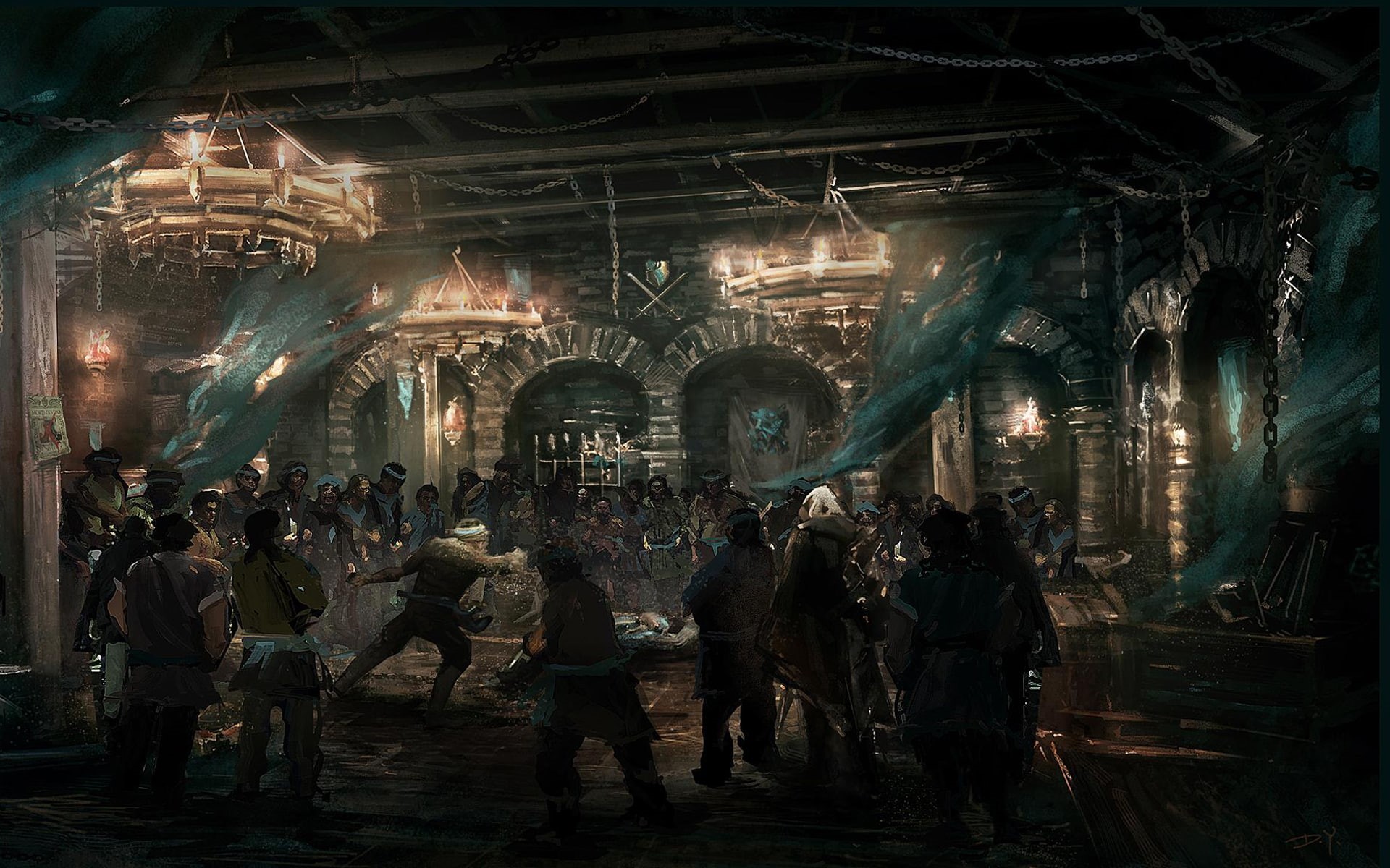 tavern, drawing, bar, digital/artwork, hd, 1080P, HD Wallpaper
