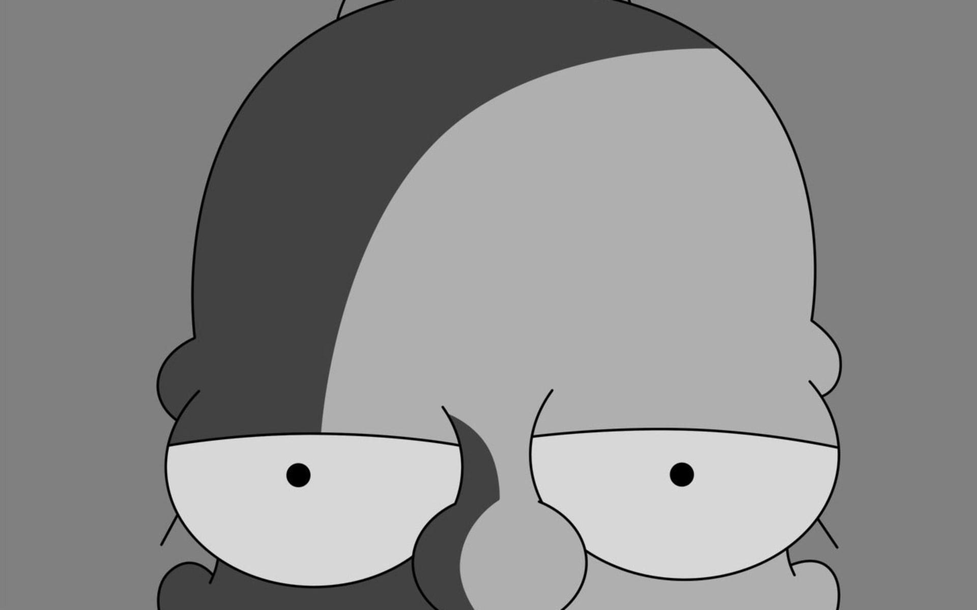 hd, bw, 1080P, cartoon/comic, simpsons, the, homer, HD Wallpaper