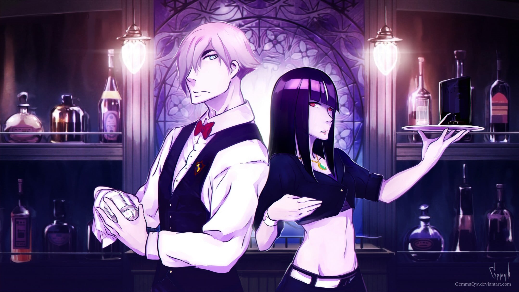 adult, female, character, 1080P, night, hairstyle, Death Parade, shopping, fashion, nightlife, women, store, consumerism, anime, boutique, retail display, HD Wallpaper