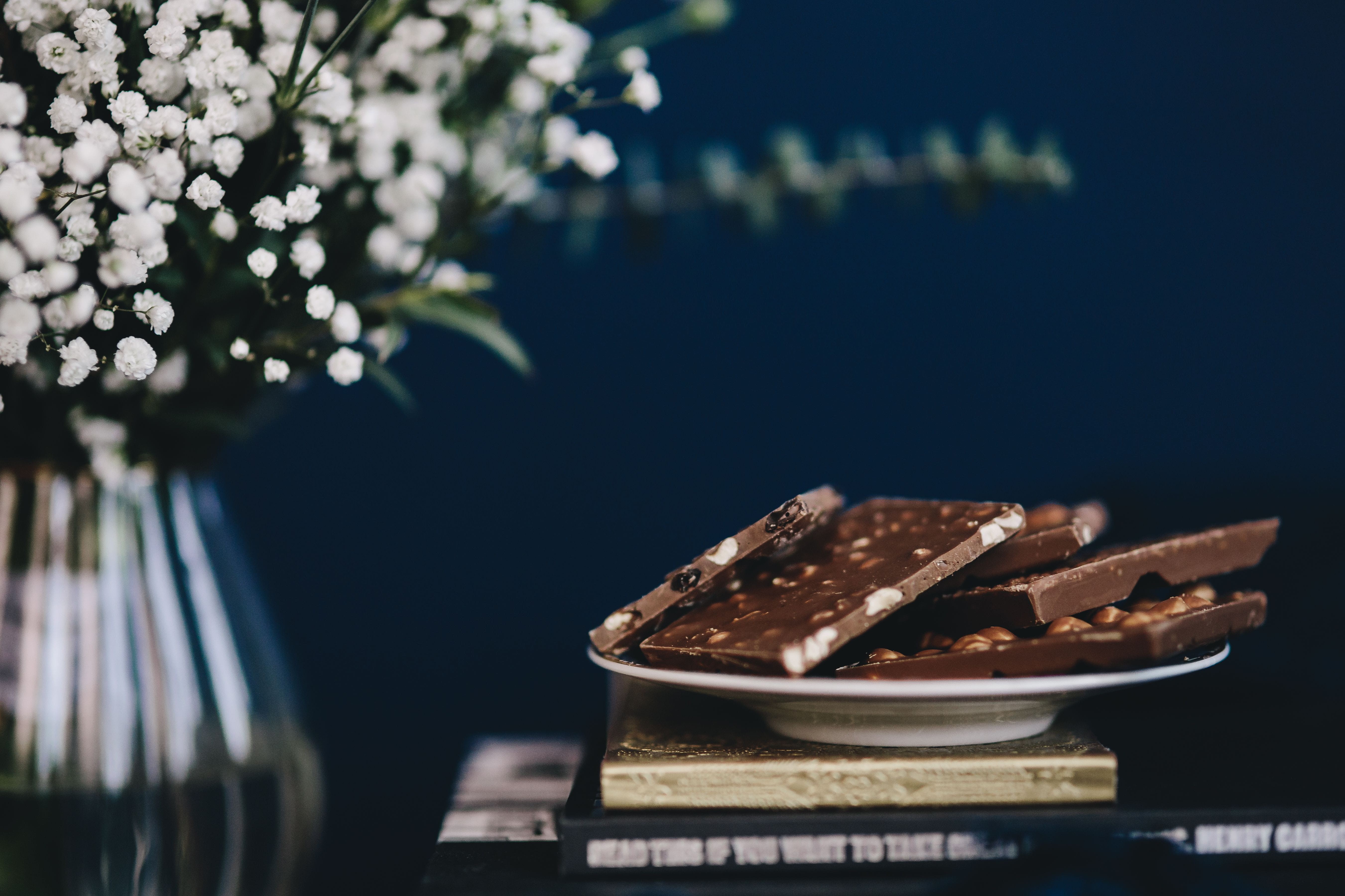 sweet food, no People, plate, dessert, cake, candy, selective focus, baked, nature, food, plant, snack, close-up, chocolate, publication, 5K, temptation, HD Wallpaper