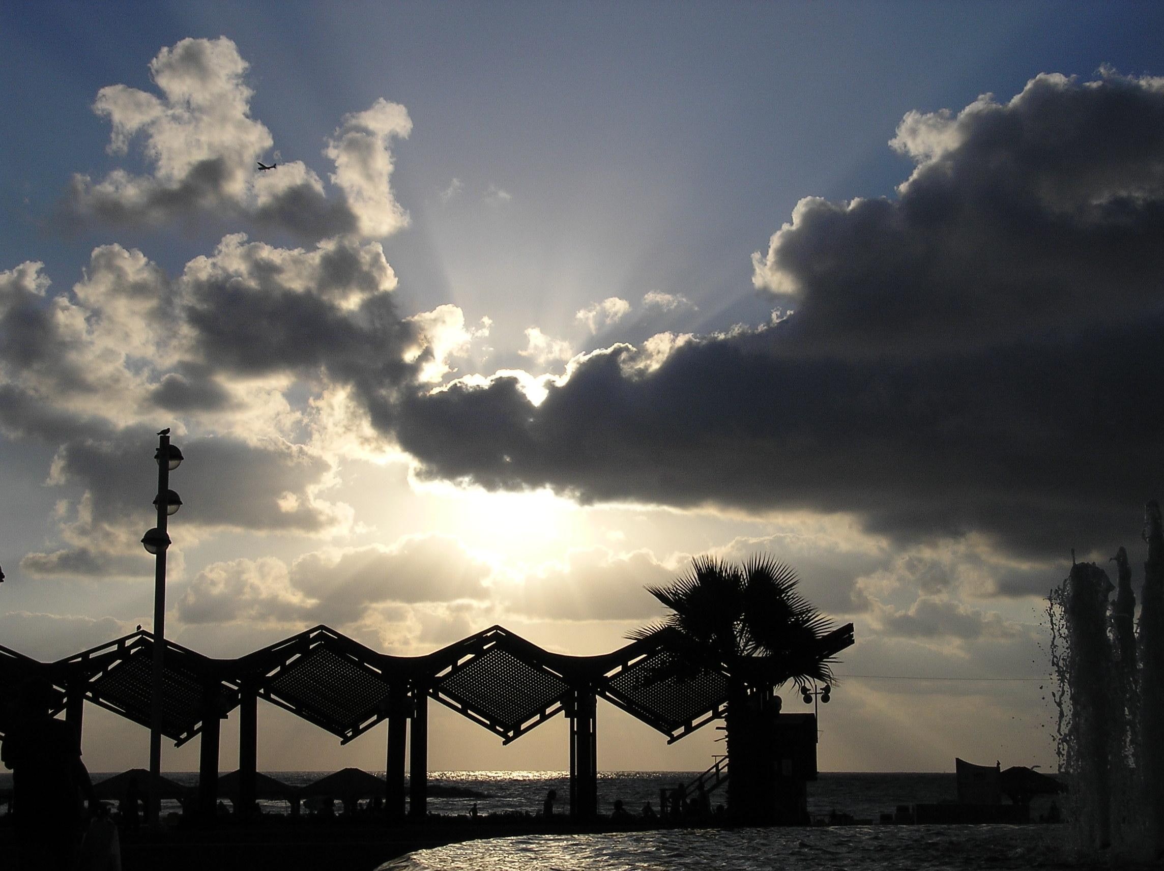 aviv, israel, sunset, tel-aviv, 1080P, tel, 3d and abstract, HD Wallpaper