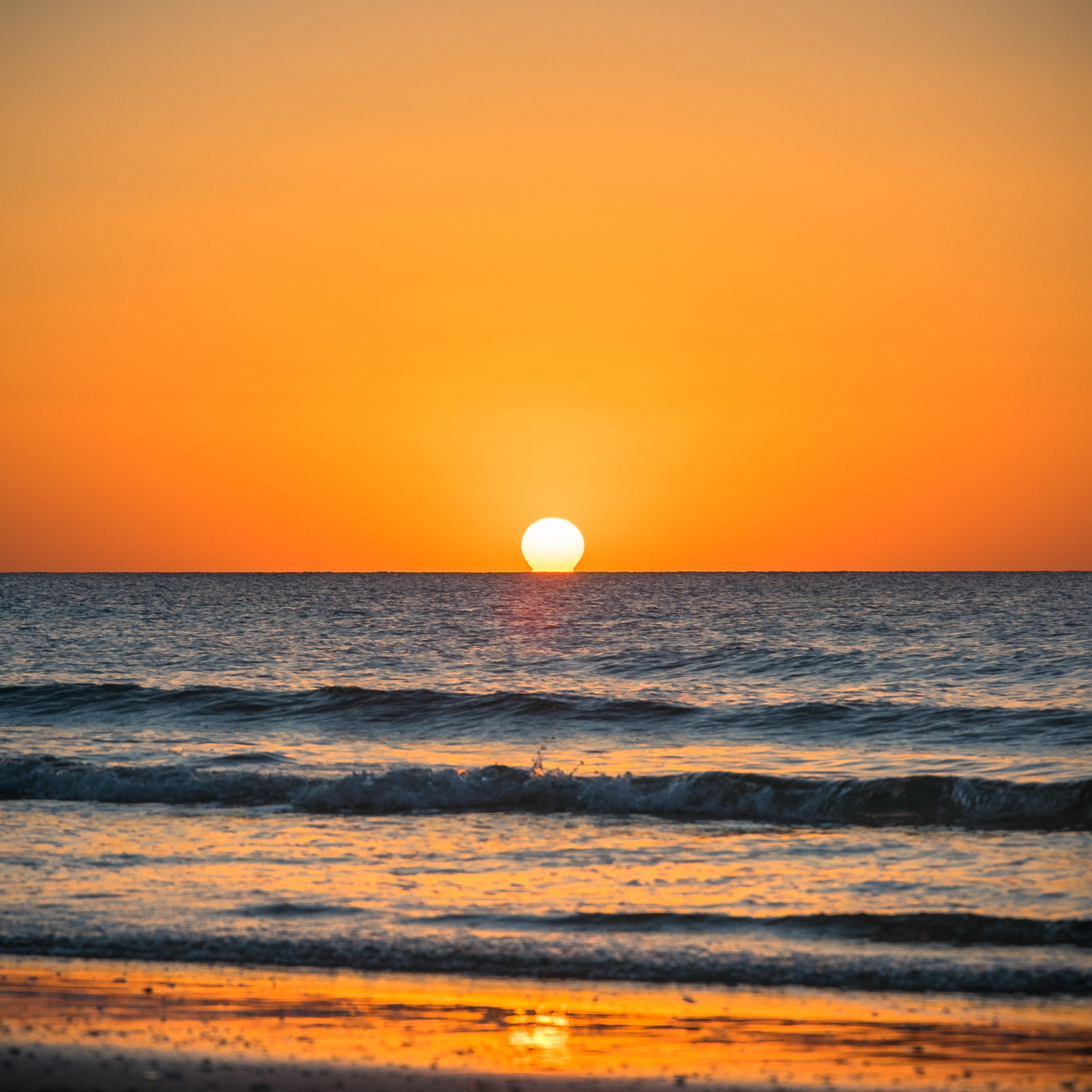 tranquil scene, dusk, orange color, outdoors, sky, israel, scenics - nature, copy space, photography, sea waves, coast, land, sun, tel aviv, no people, Phone HD Wallpaper