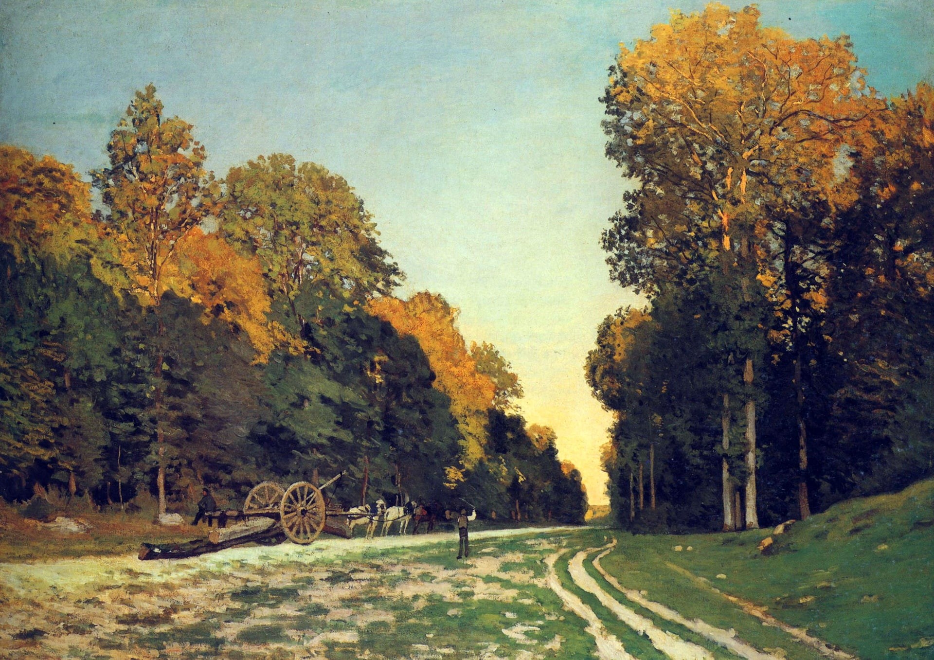 The road from Chailly to Fontainebleau, Claude Monet, landscape, picture, 1080P, HD Wallpaper