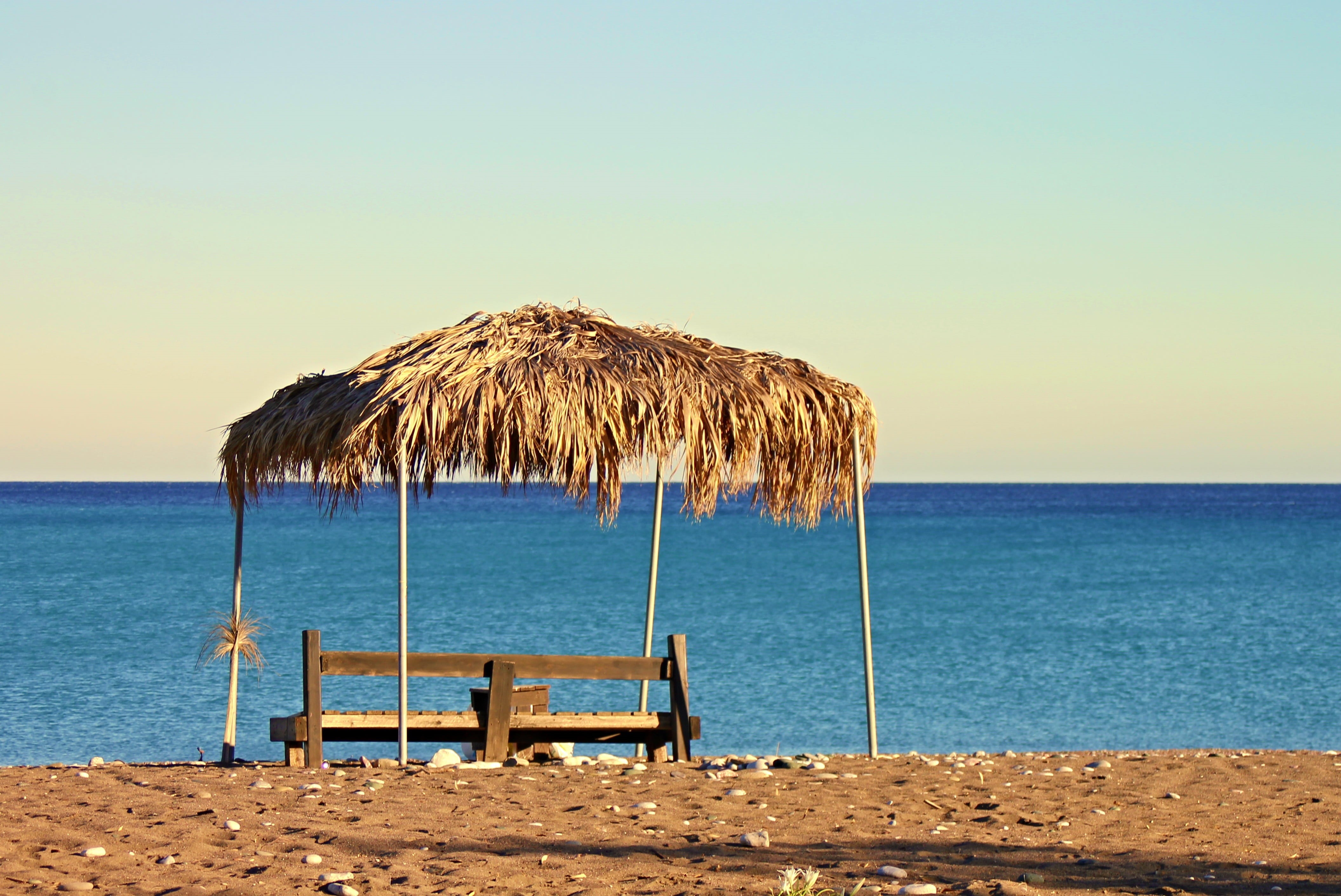 tranquility, rhodes, mood, idyllic, dream holiday, no people, land, empty, view, summer, lonely, beauty in nature, blue, nature, black, sky, sand beach, HD Wallpaper