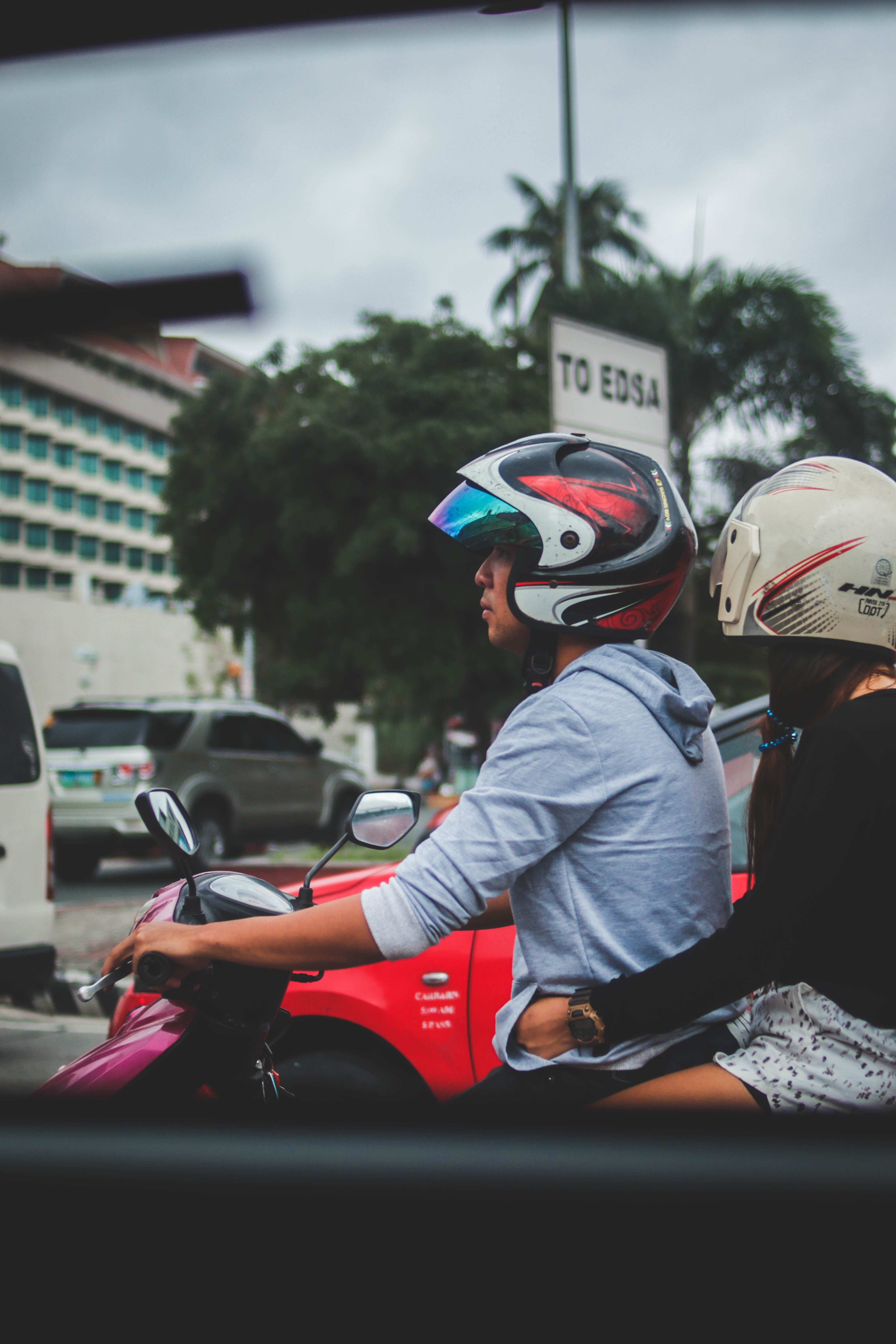 5K, mode of transportation, roxas boulevard, leisure activity, manila, motorbike, women, sitting, headwear, scooter, lifestyles, sports helmet, people, Phone HD Wallpaper