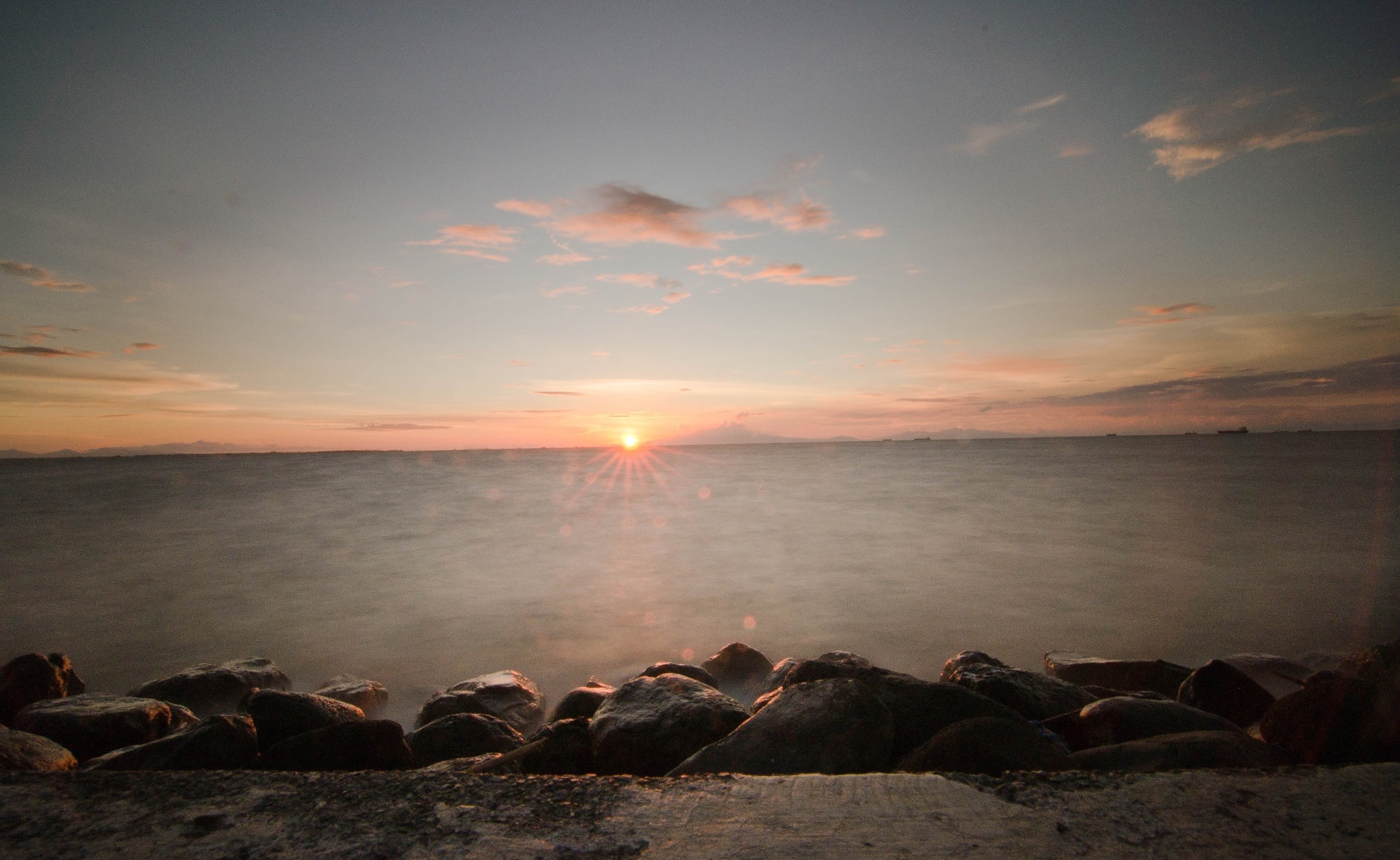 sea, body, solid, Travel, tranquility, Nature, Manila, 2K, bay, land, horizon over water, beauty in nature, Photography, water, Philippines, sun, outdoors, HD Wallpaper