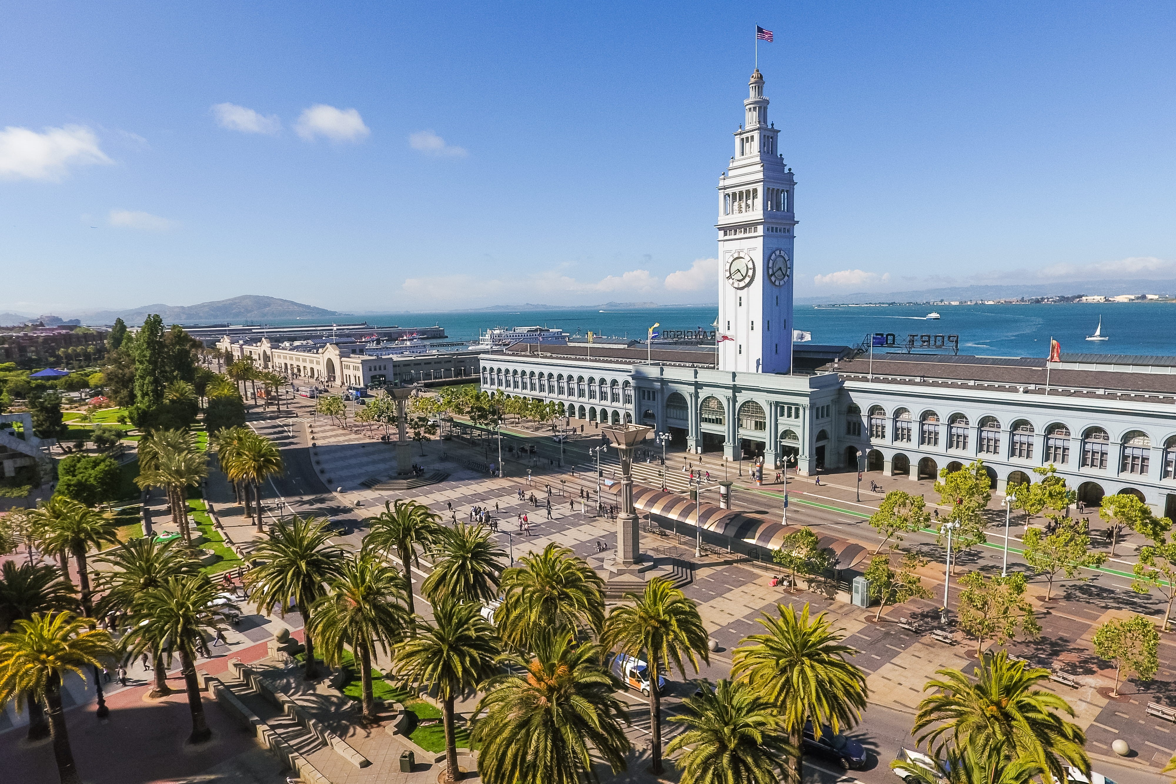public transport, transportation, 4K, port, nature, travel, financial district, plant, city, palms, no people, tourism, building, california, buildings, HD Wallpaper
