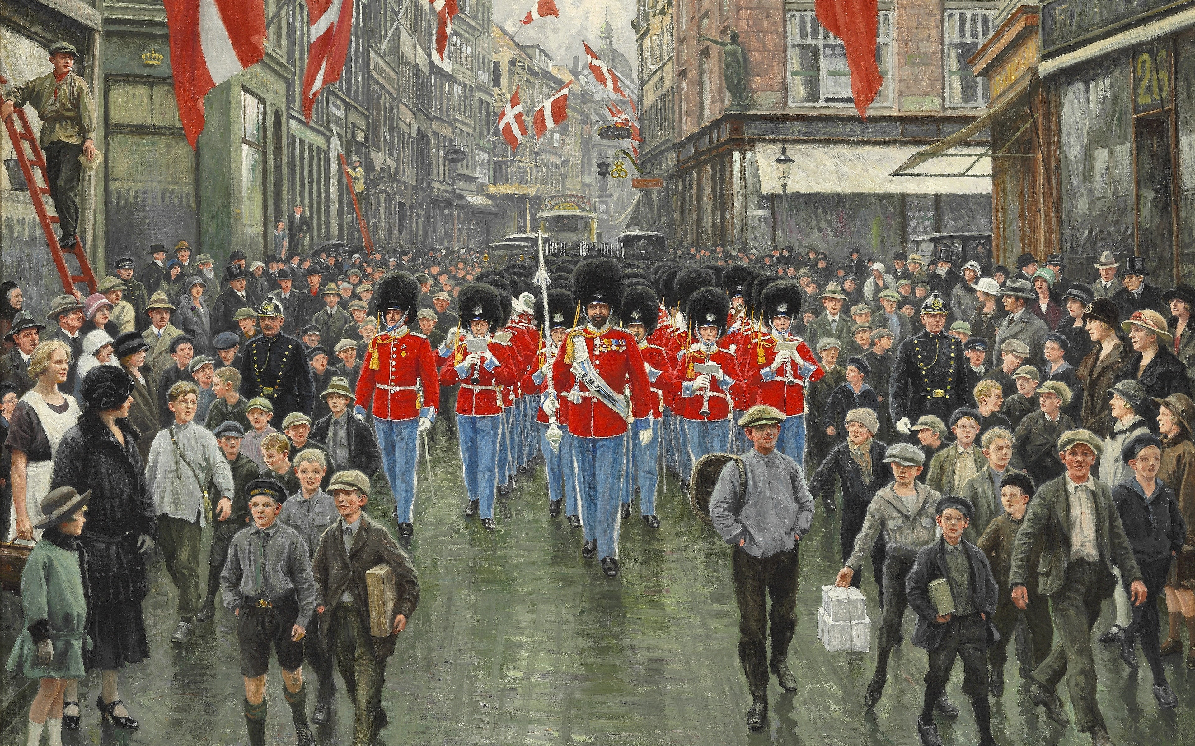 1925, 4K, Paul Gustav Fischer, Danish painter, The Kings Birthday, HD Wallpaper