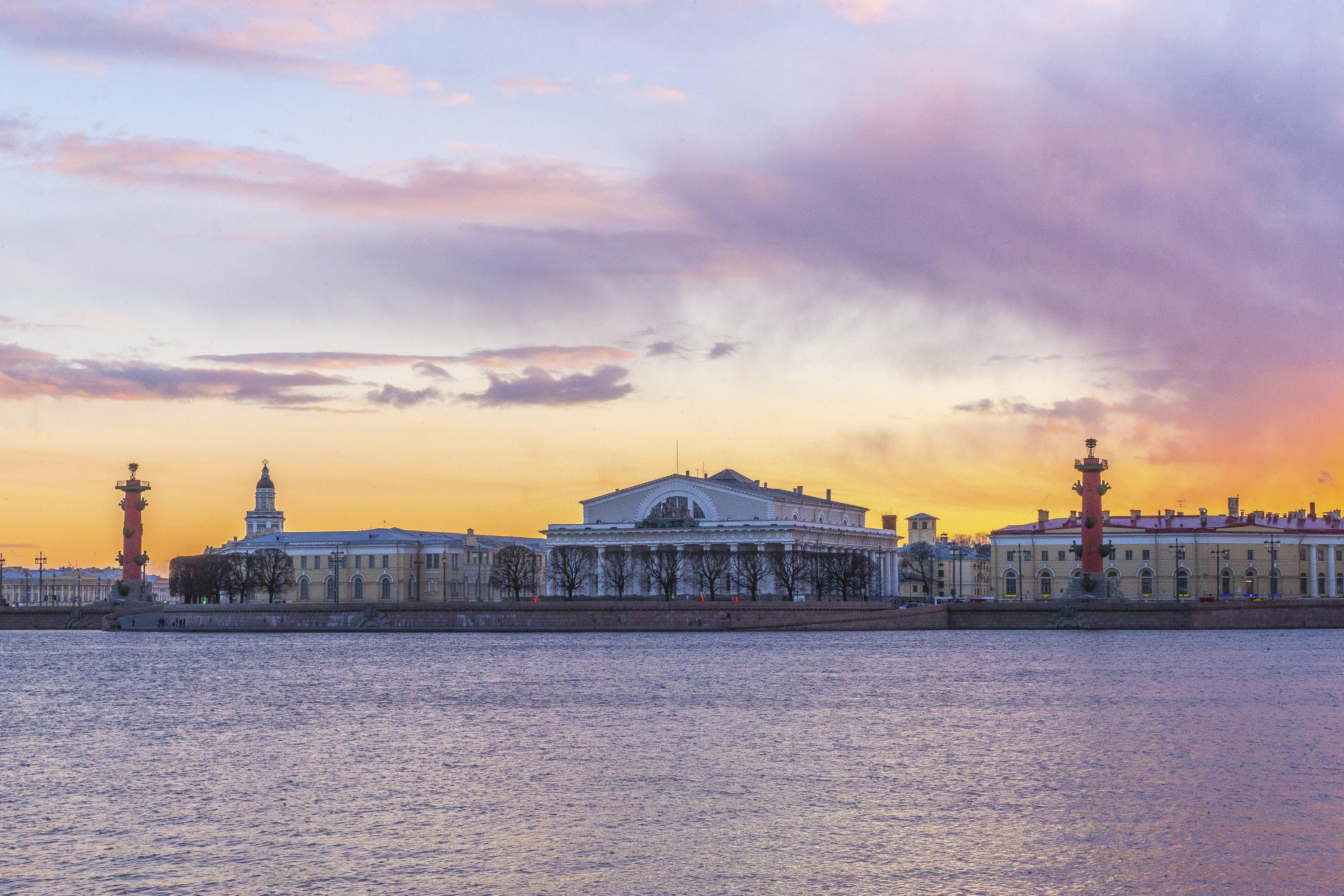 paint, white, outdoors, beautiful, mood, 5K, august, building exterior, dramatic sky, water, st petersburg russia, inimitably, architecture, travel, sunset sky, HD Wallpaper