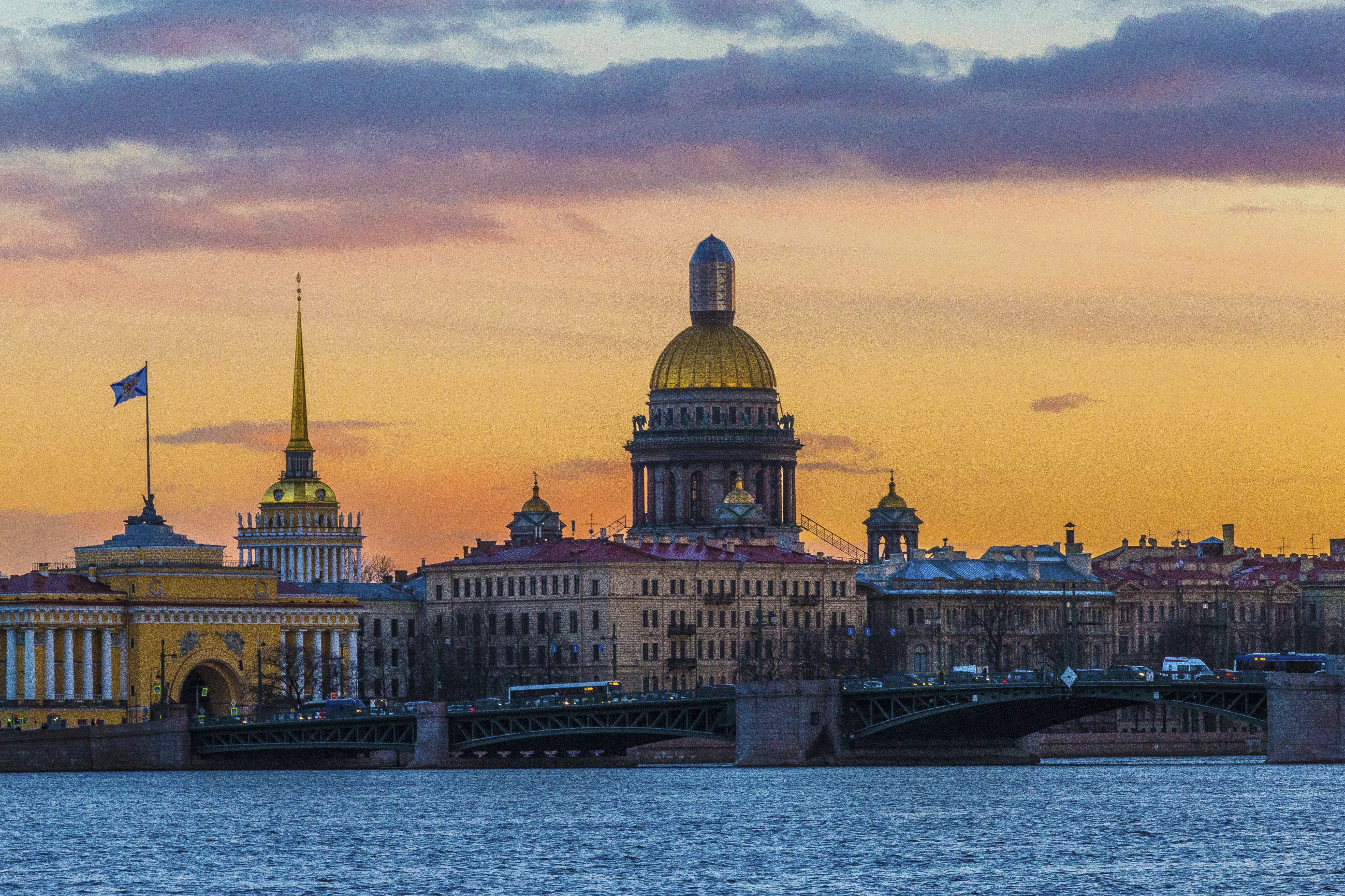 no people, russia, river, inimitably, landscape, beauty, building exterior, st petersburg, cloudy, daytime, history, august, architecture, mood, cityscape, HD Wallpaper