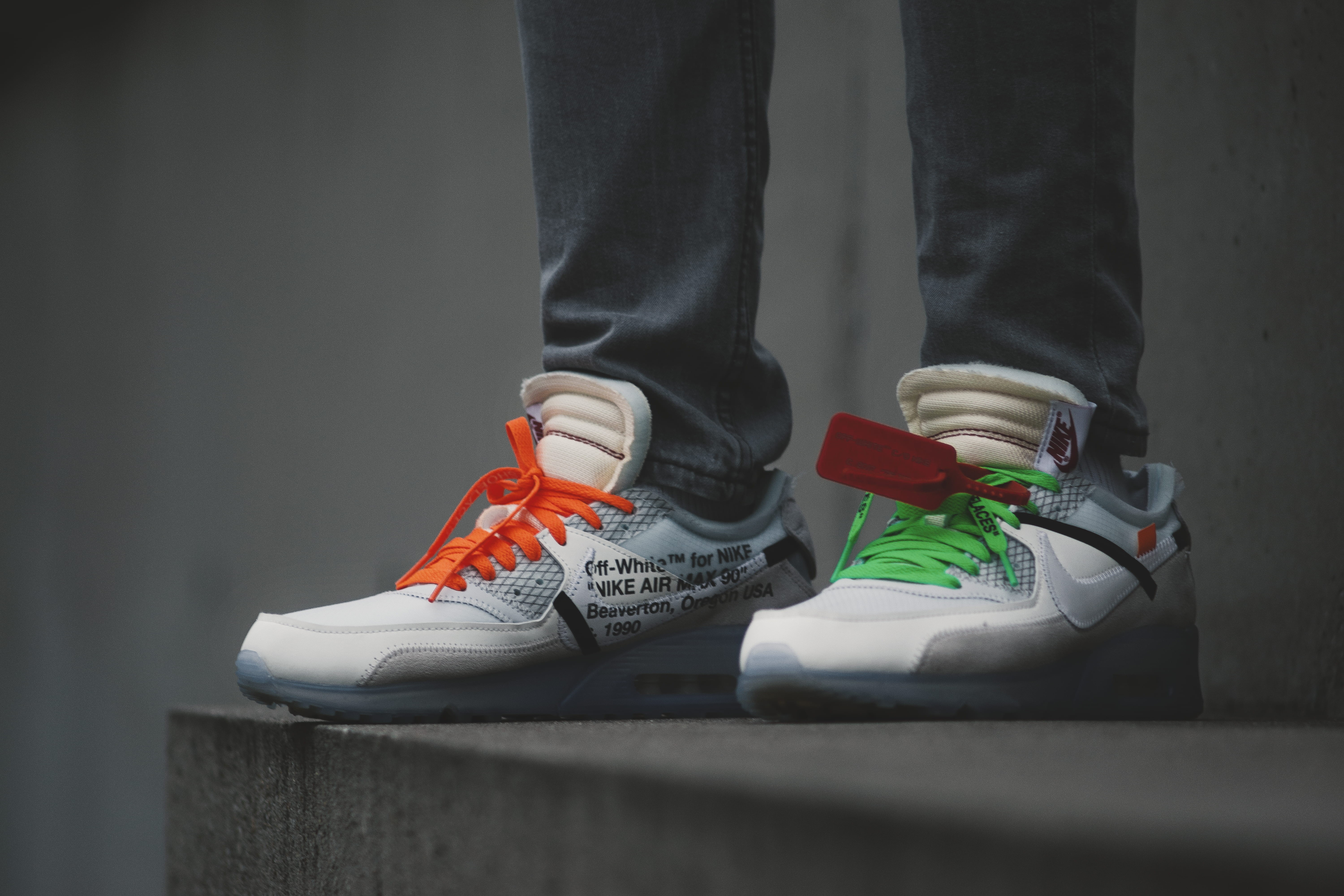 shoes, men, limb, orange, 5K, human limb, canvas shoe, close, lifestyles, leisure activity, person, nike, red, shoe, relaxation, color, body part, white, HD Wallpaper