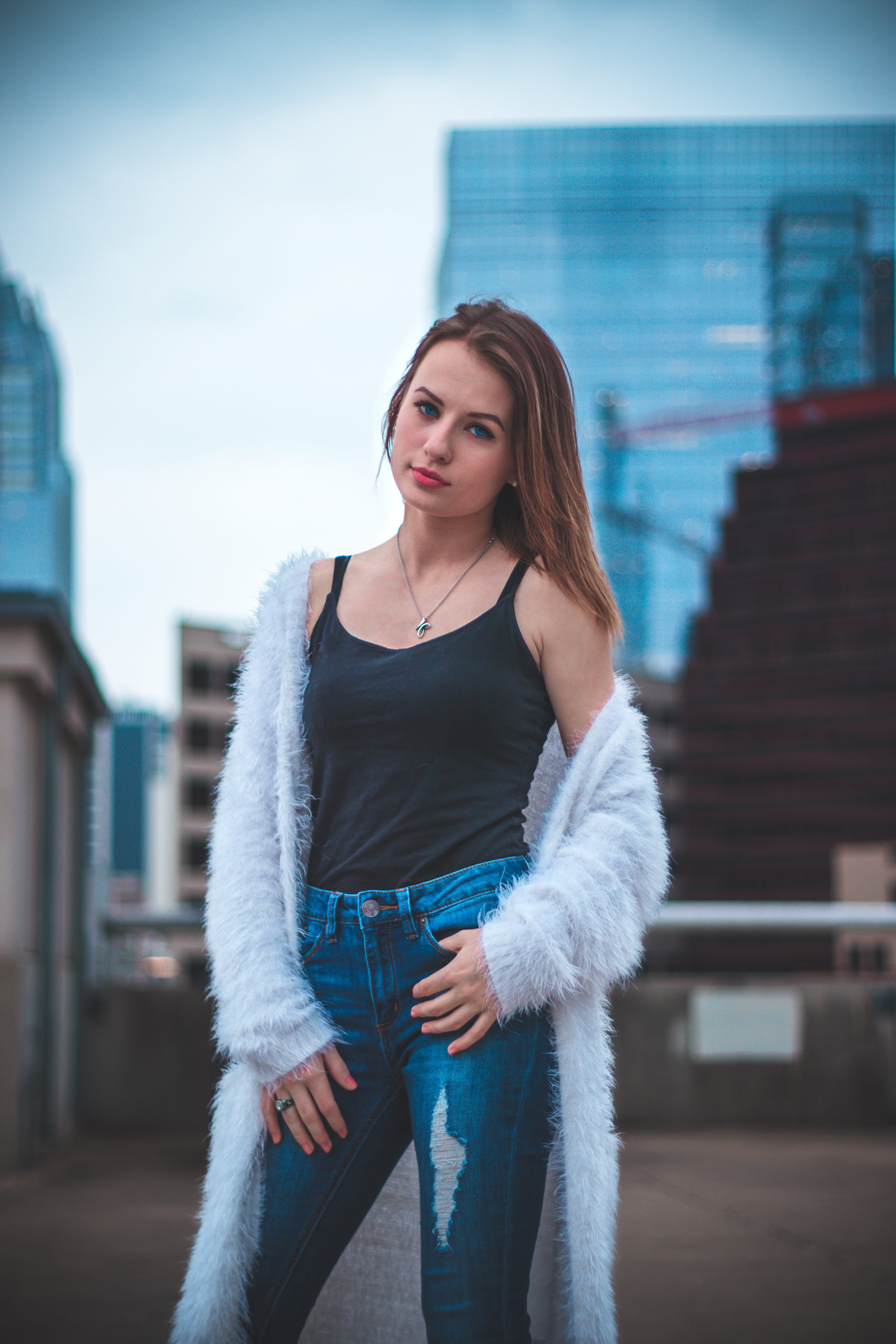 coat, tights, clothing, architecture, black, shoe, building exterior, woman, apparel, footwear, leisure activity, real people, human, portraits, sweater, Phone HD Wallpaper