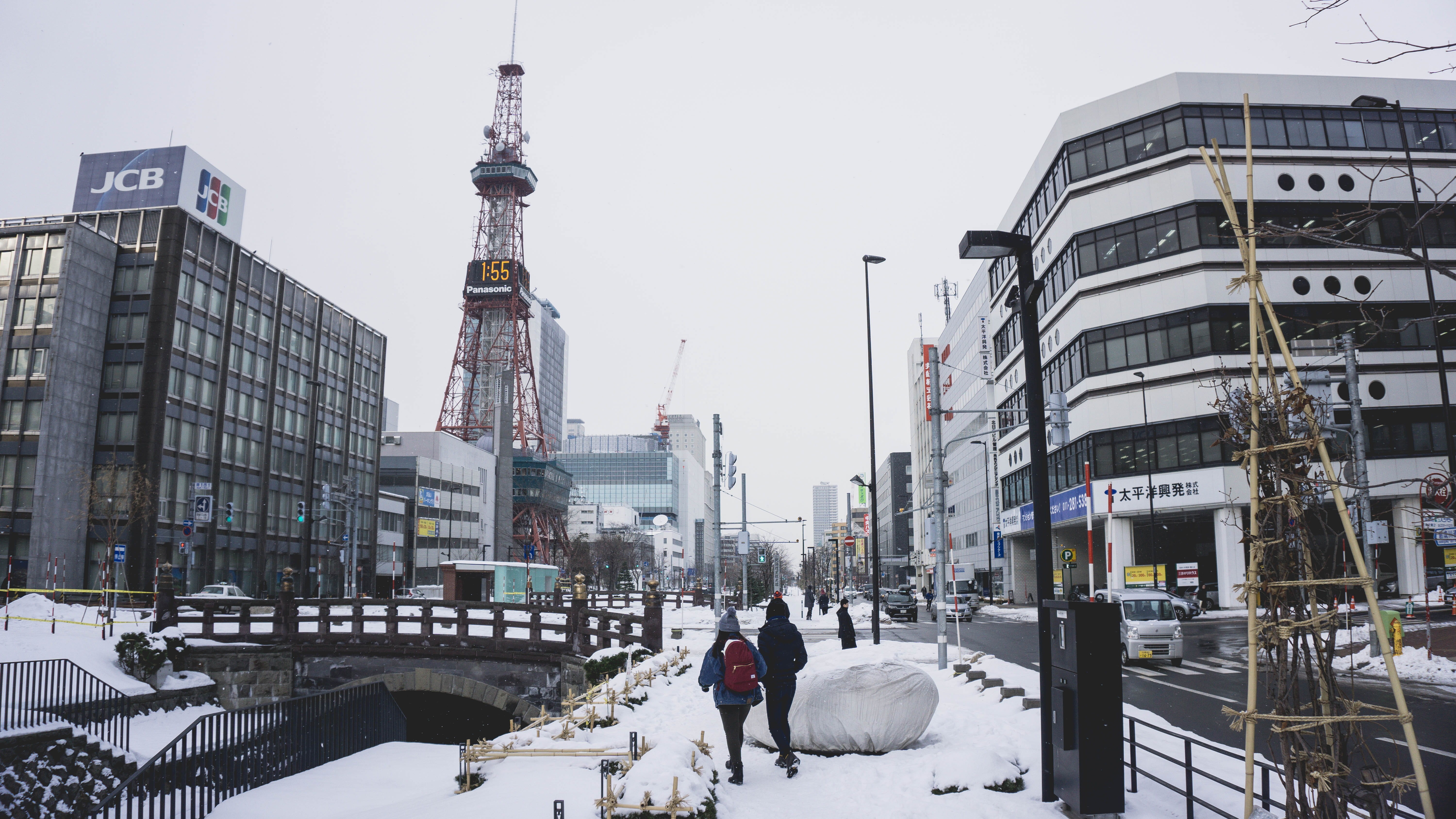 real people, building exterior, architecture, building, cityscape, holiday, city, winter, skyscraper, sapporo, transportation, office building exterior, HD Wallpaper