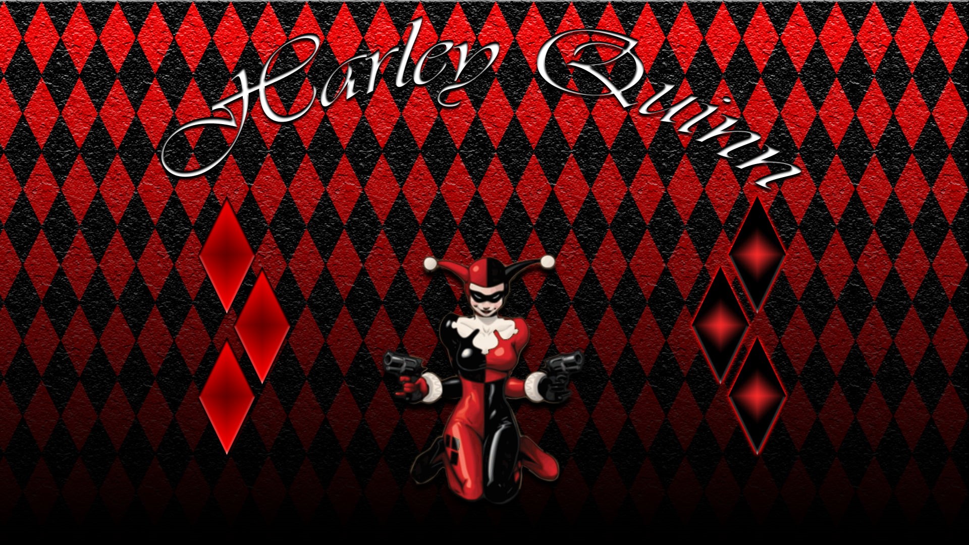 Harley Quinn, obscured face, indoors, celebration, mammal, art and craft, harley, studio shot, overlay, artwork, text, no people, one animal, domestic animals, HD Wallpaper