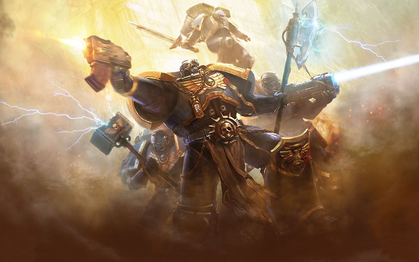 40k, video games, 720P, lightning, marines, k, warhammer, hd, space, HD Wallpaper