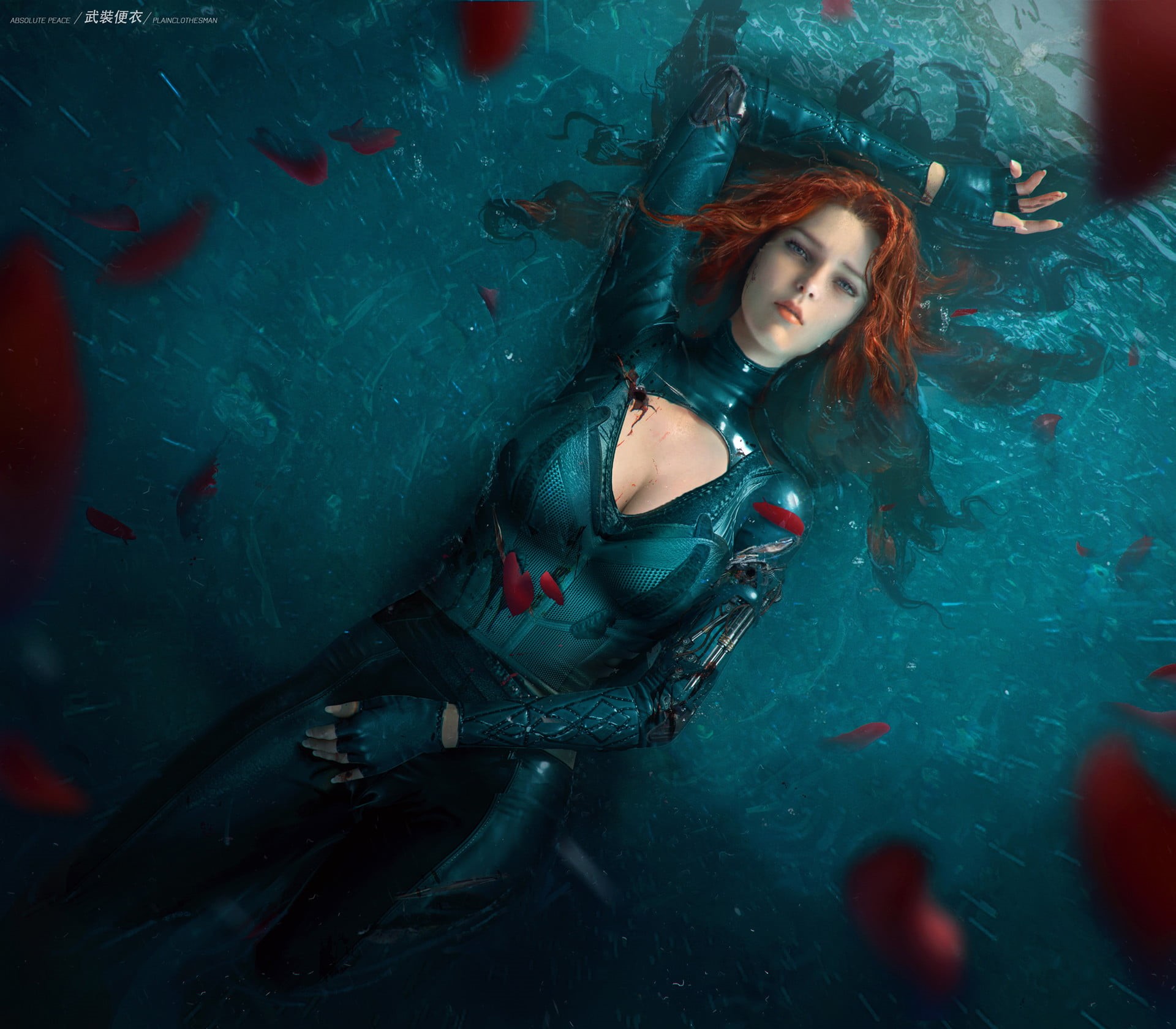 1080P, wet body, artwork, Tian Zi, water, digital art, fantasy girl, HD Wallpaper