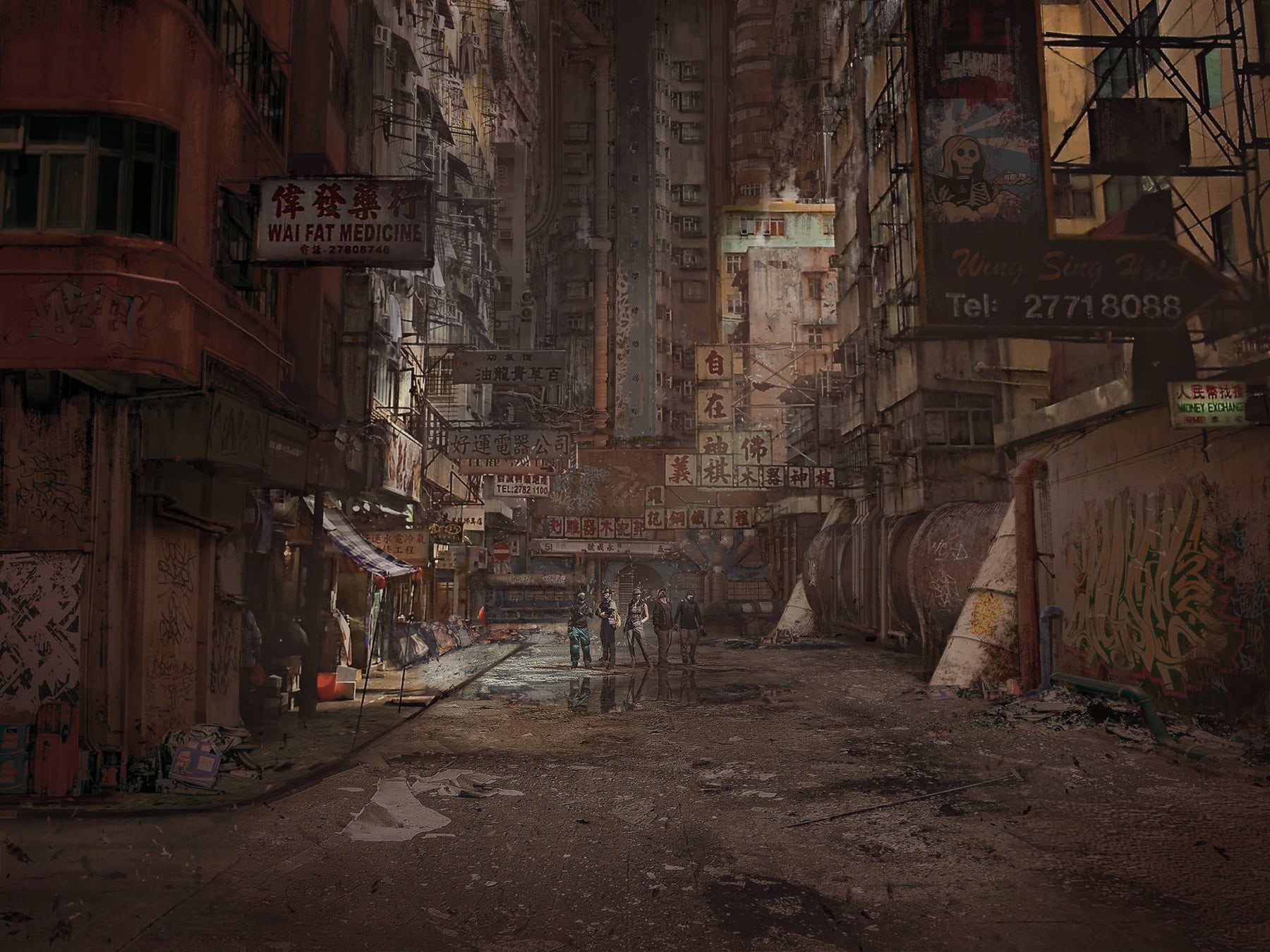 construction industry, obsolete, text, outdoors, built structure, Nivanh Chanthara, old, abandoned, illustration, digital art, building exterior, industry, HD Wallpaper