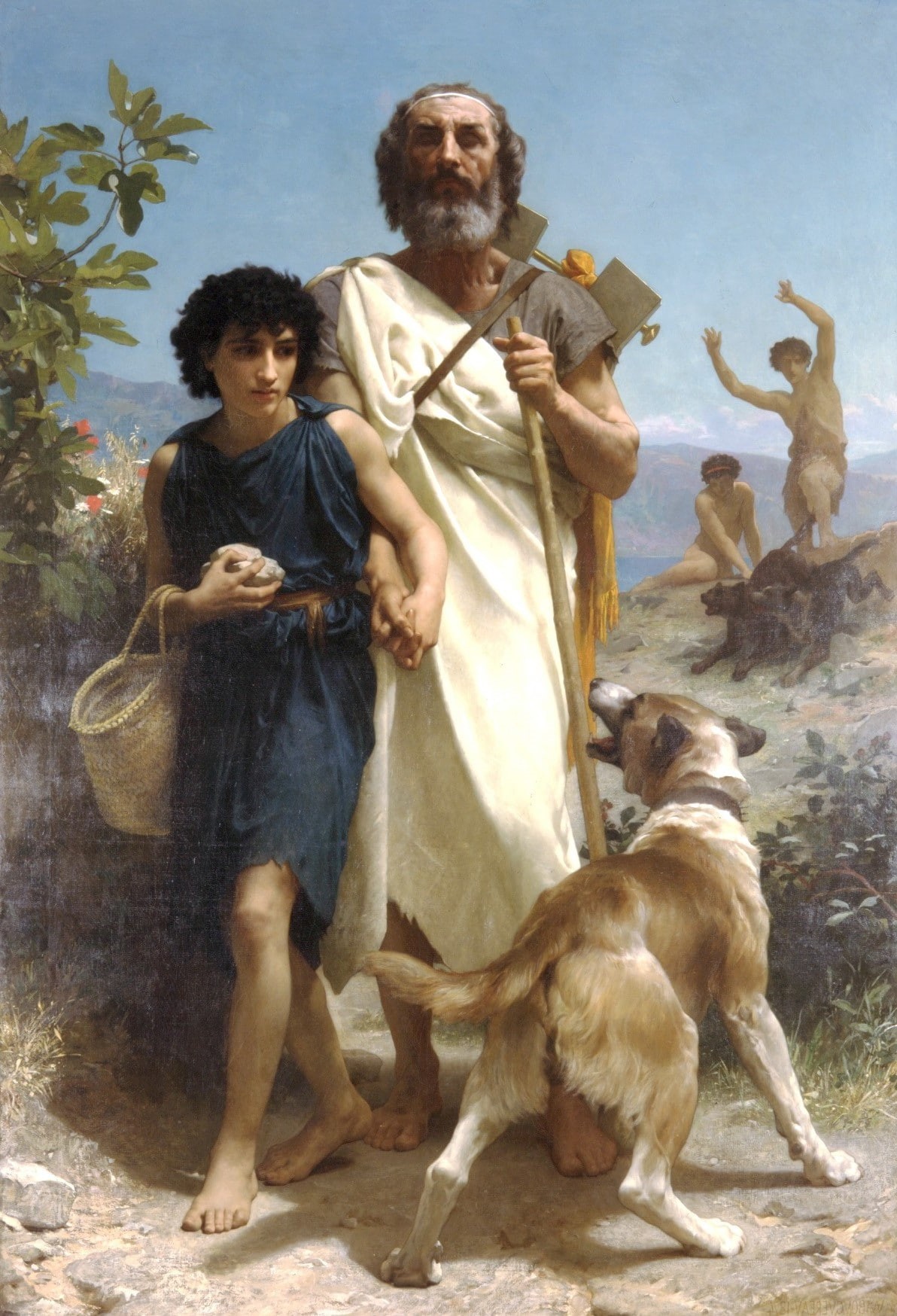 history, 720P, painting, Greek Mythology, Classic Art, artwork, Homer And His Guide, William Adolphe Bouguereau, Phone HD Wallpaper