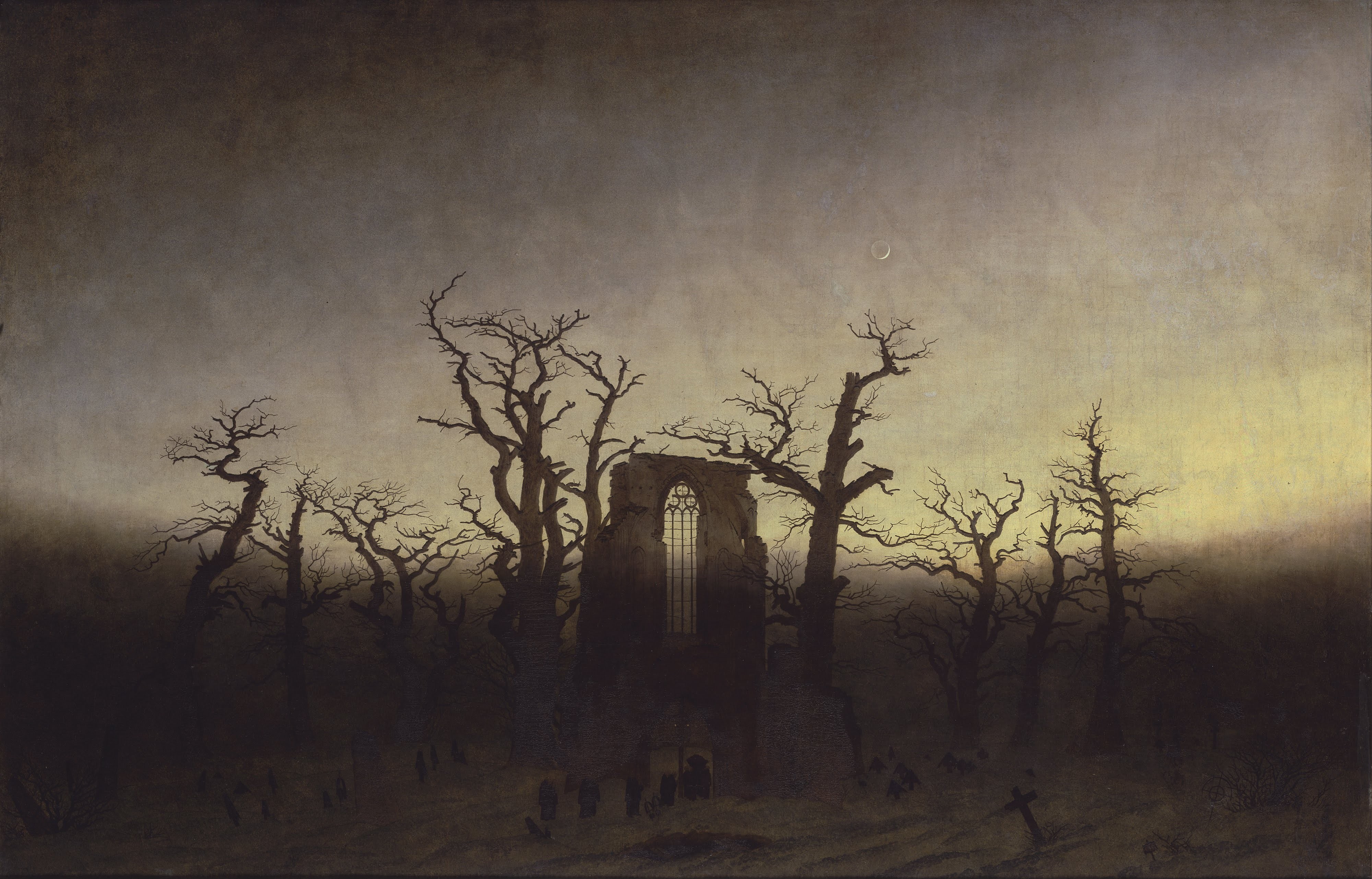 4K, Gothic, Caspar David Friedrich, landscape, painting, HD Wallpaper