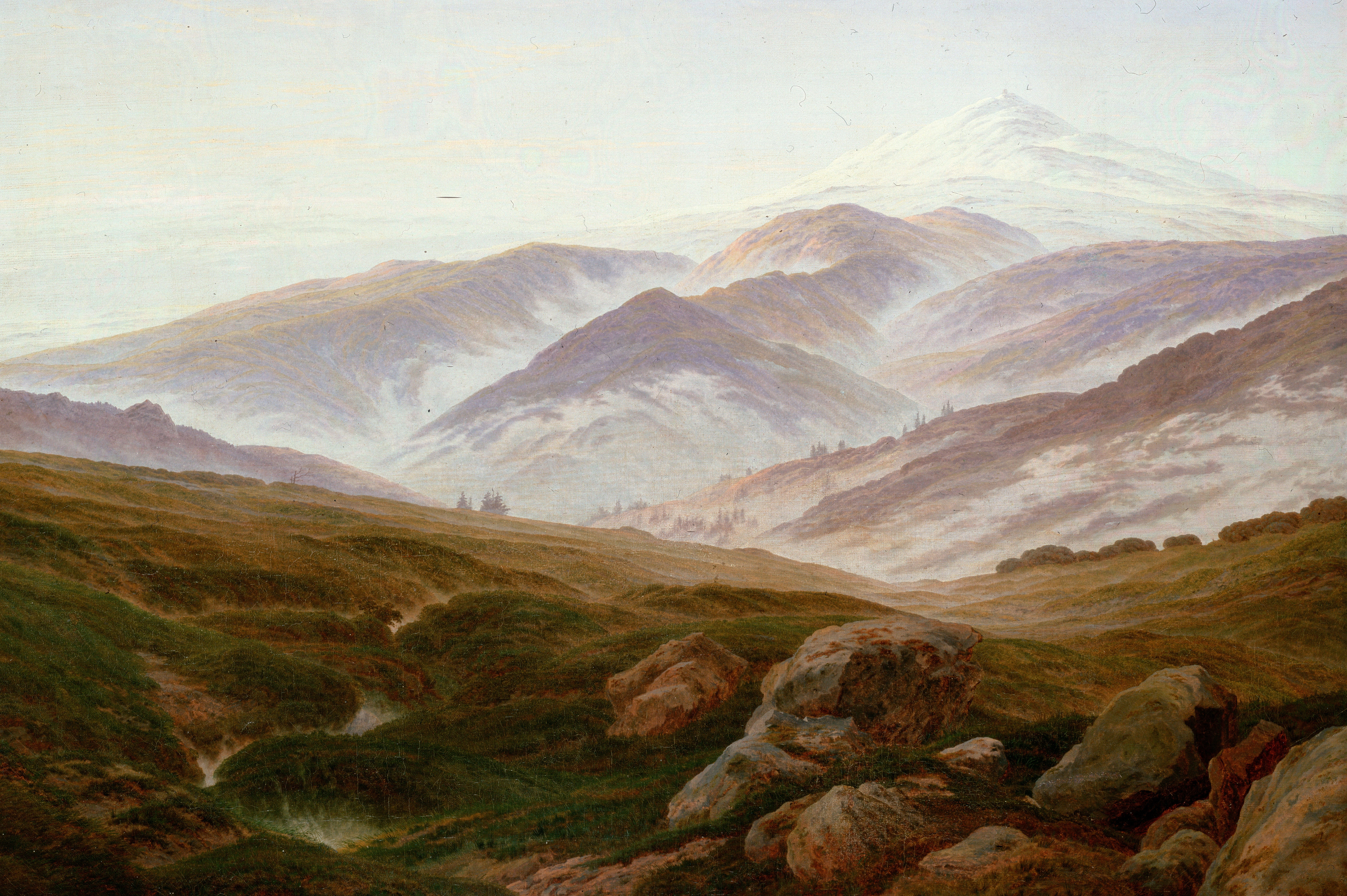 picture, mountains, Caspar David Friedrich, 8K, Memories Of Riesengebirge, HD Wallpaper
