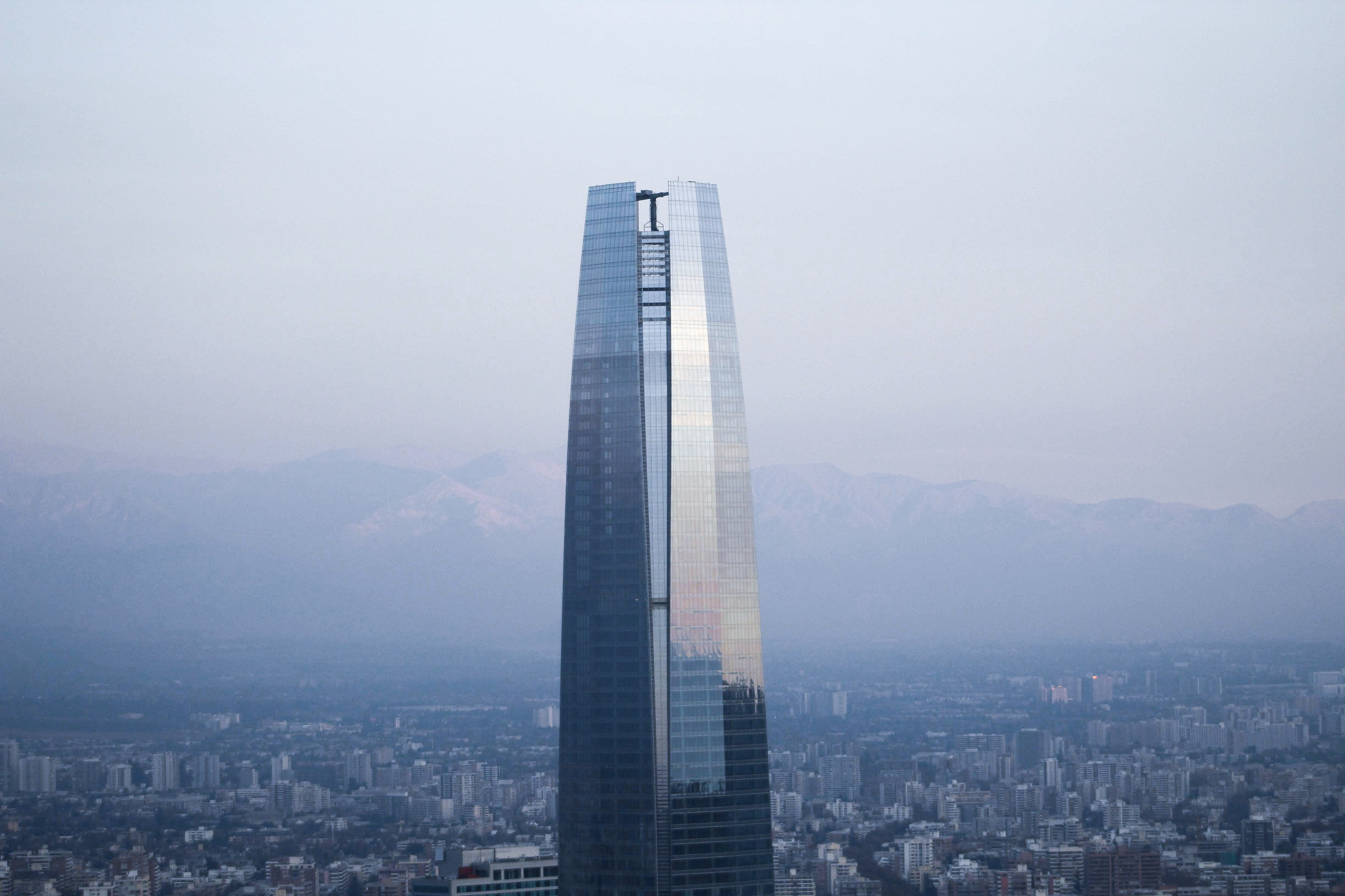 fog, no people, nature, city life, 4K, chile, tower, skyscraper, office building exterior, providencia, urban skyline, smog, building exterior, financial district, HD Wallpaper