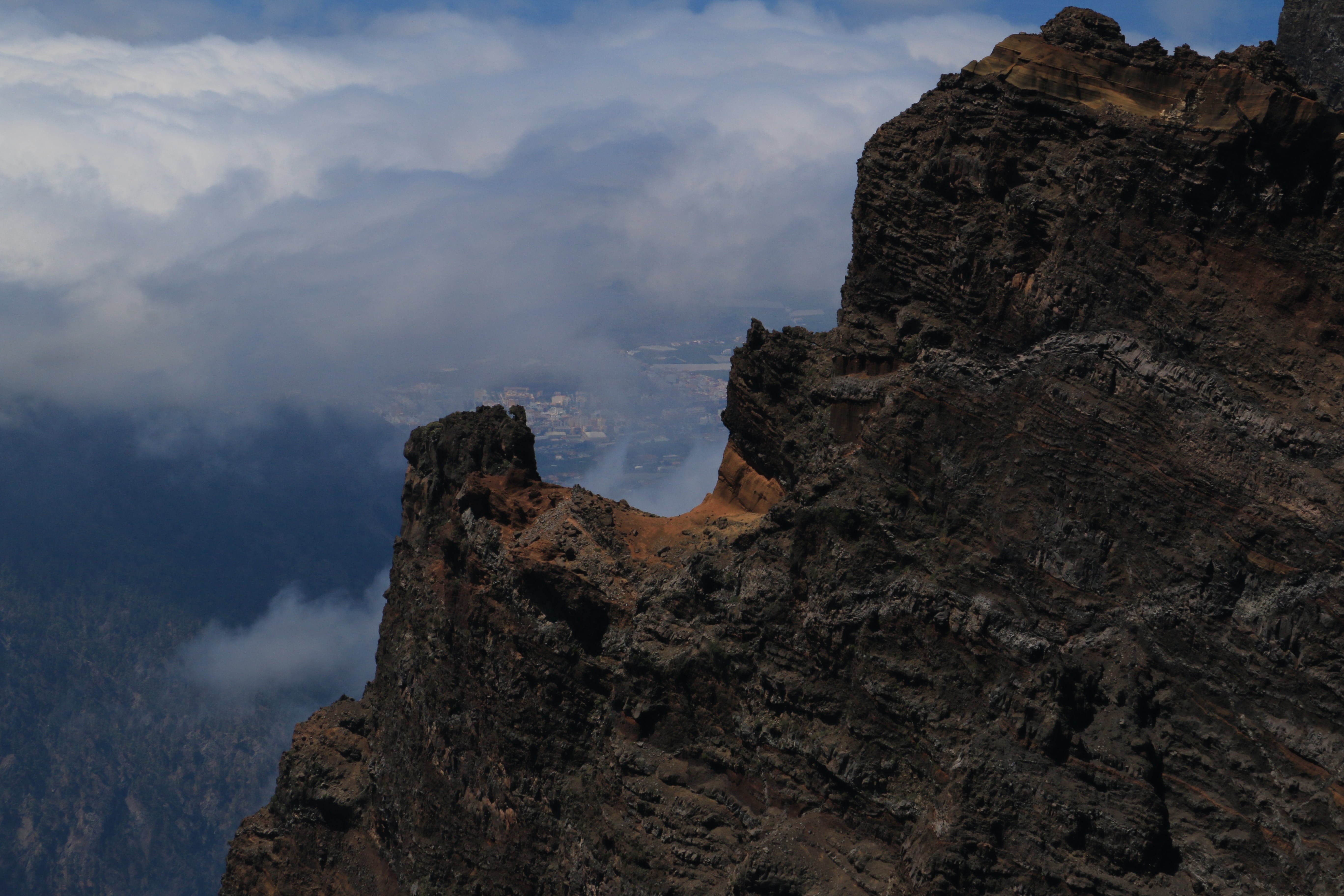 outdoors, panorama, physical geography, formation, beauty in nature, solid, day, no people, cloud - sky, canary islands, la isla bonita, caldera de taburiente, HD Wallpaper