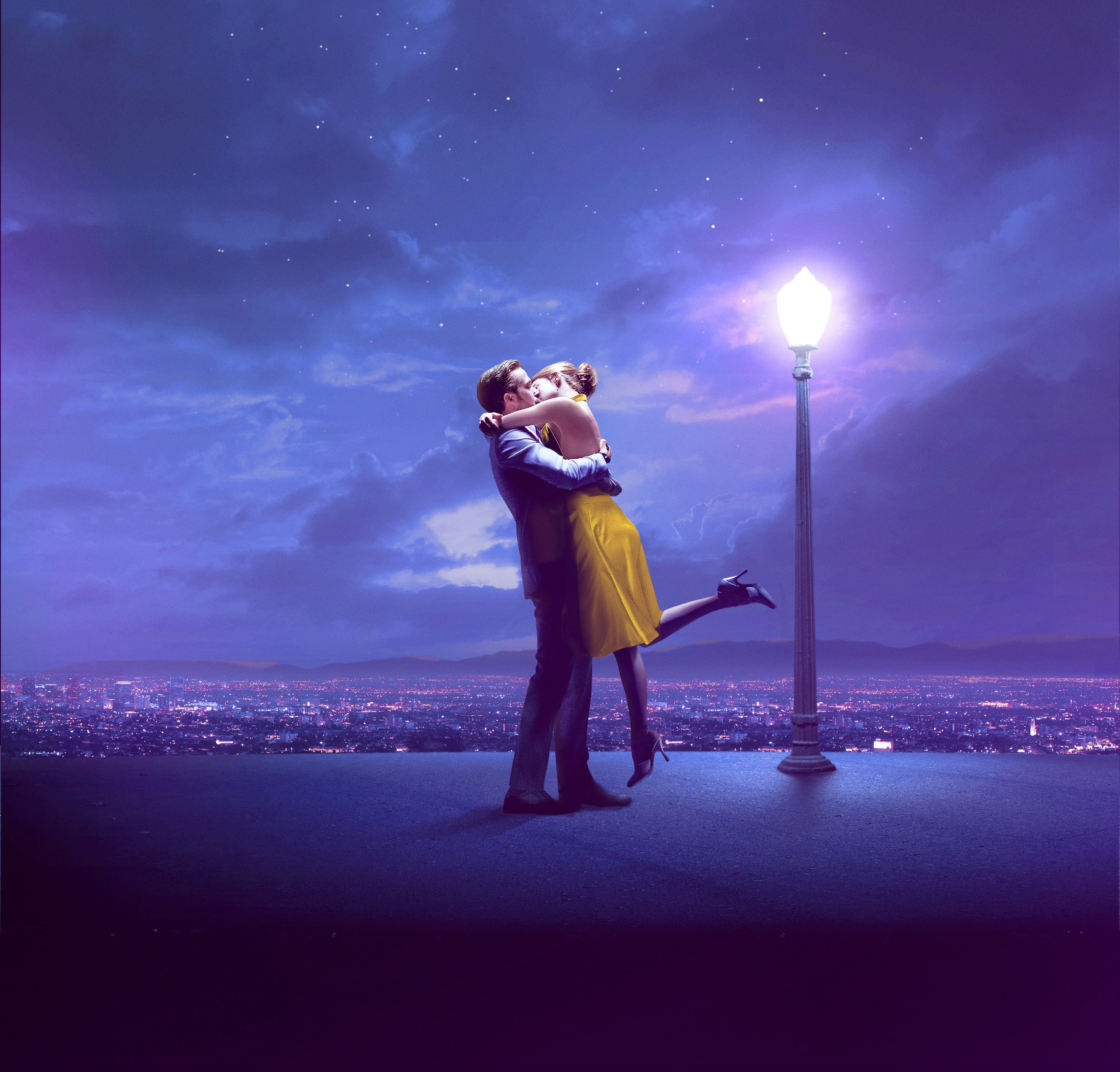 2K, La La Land, 4K, Couple, Emma Stone, Kiss, Ryan Gosling, HD Wallpaper