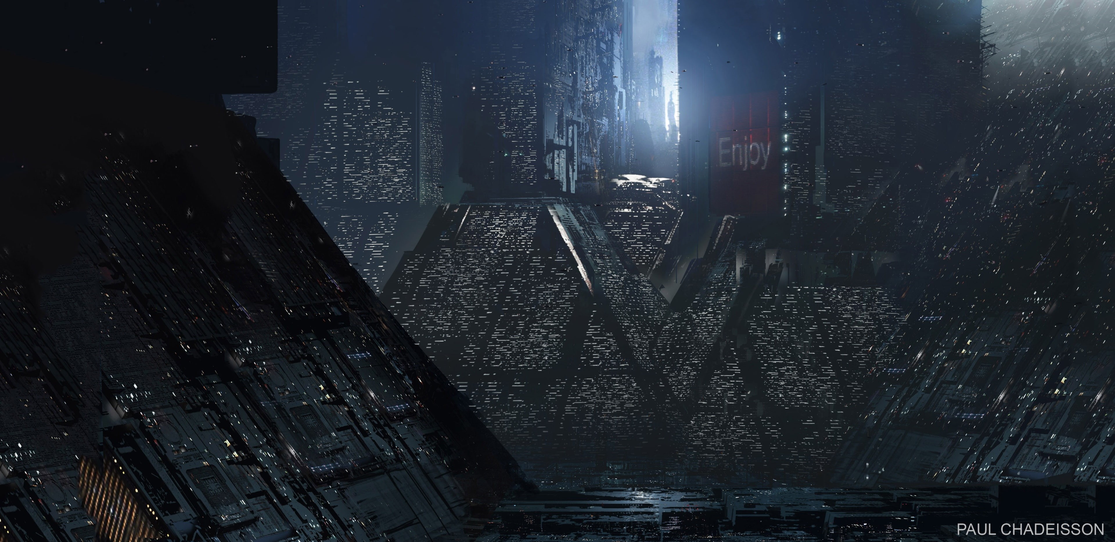office building exterior, built structure, wet, water, blade runner 2049 4k ultra hi res, illuminated, raindrop, nightlife, rain, skyscraper, building exterior, HD Wallpaper