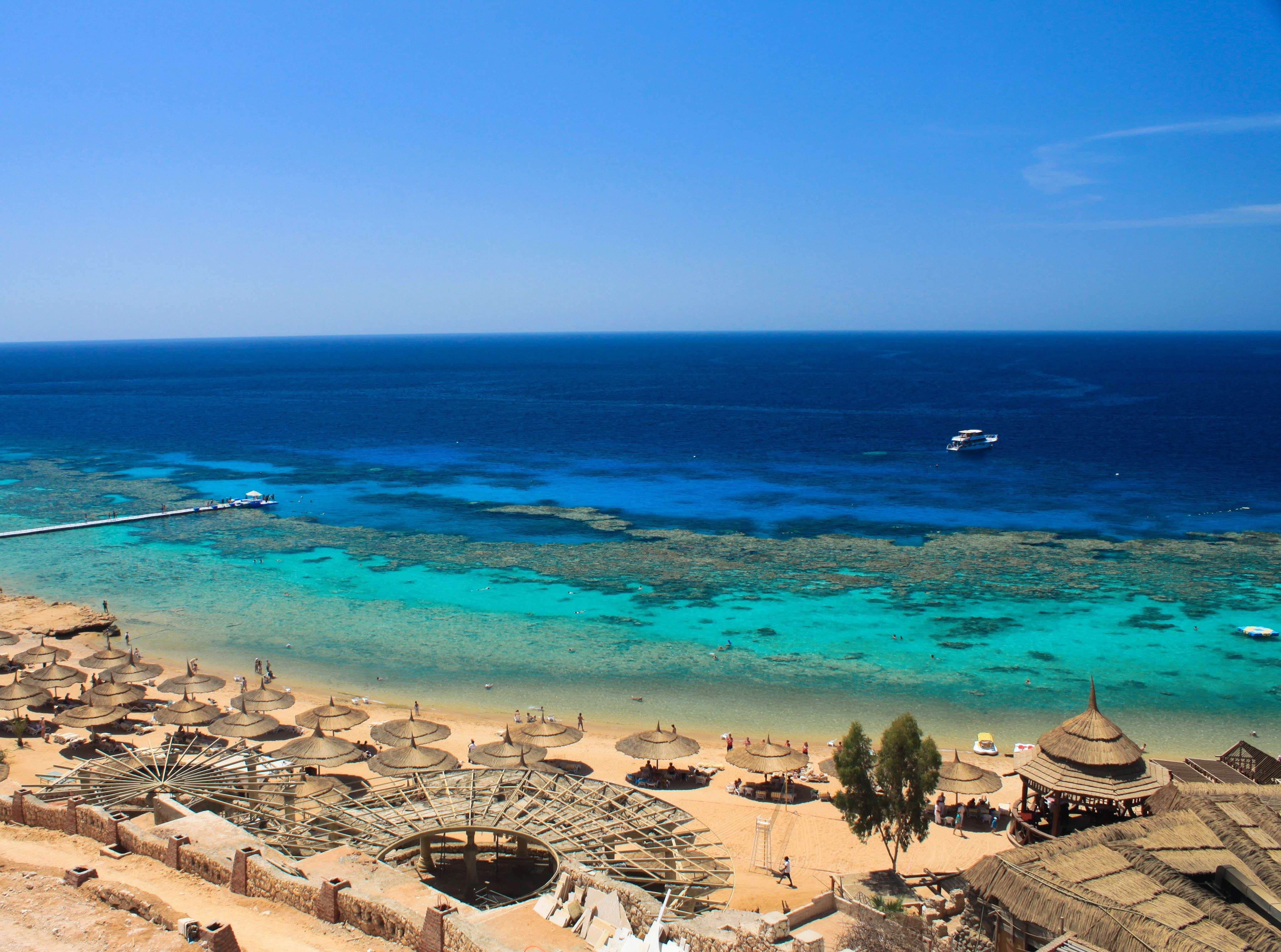 Reef, day, water, idyllic, sinai, horizon, brown, scenics - nature, nipa, Peninsula, Travel, horizon over water, Egypt, sea, Hotel, no people, Africa, tranquility, HD Wallpaper