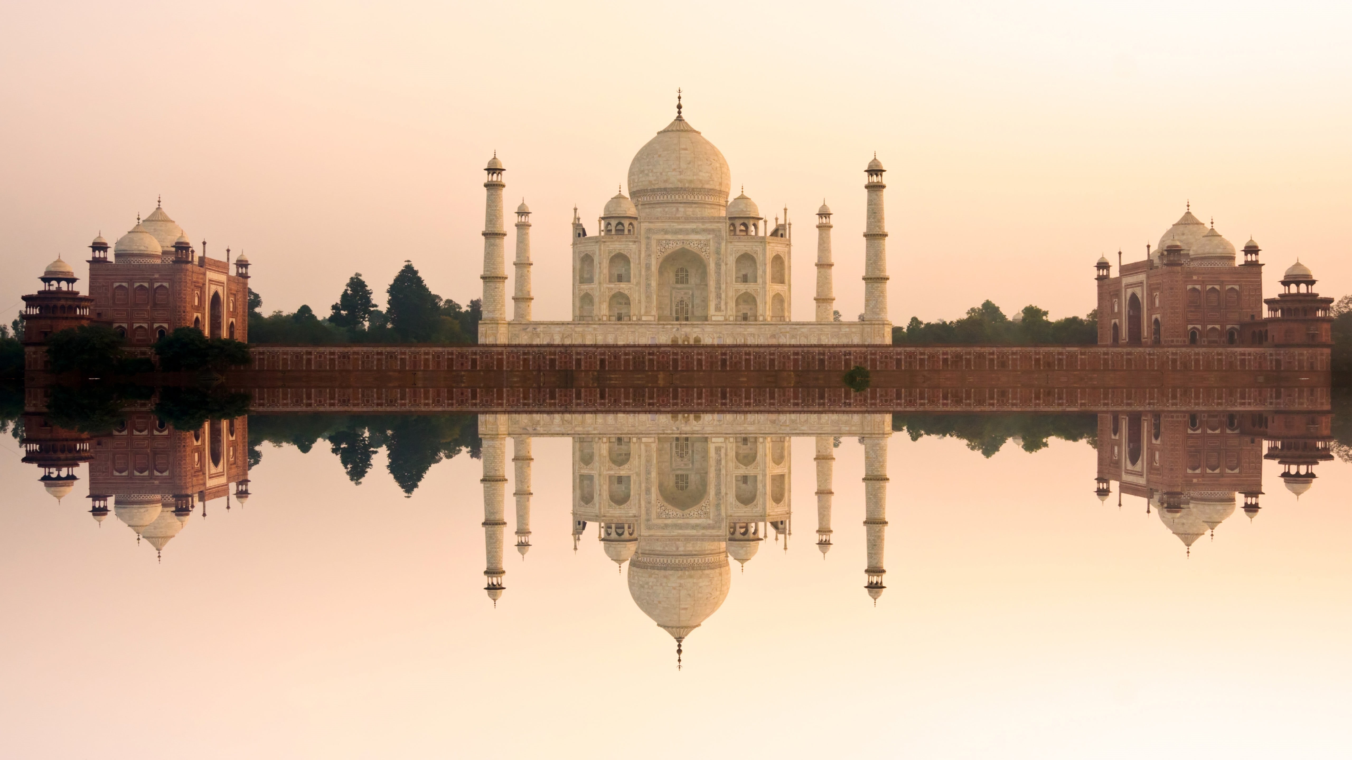 religion, building exterior, history, no people, travel destinations, architecture, tourism, government, Taj Mahal, sky, dome, reflection, city, reflecting pool, HD Wallpaper