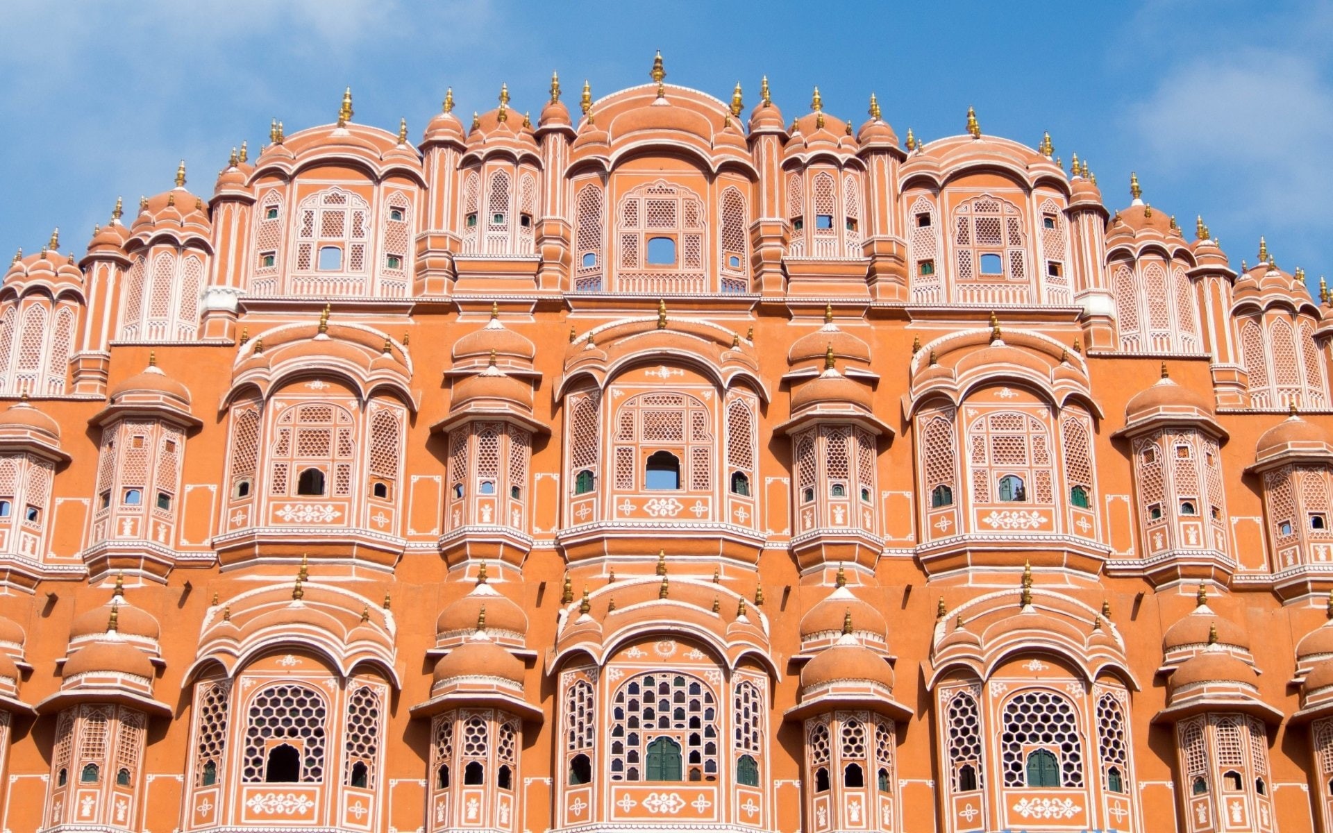 city, sky, travel destinations, Hawa Mahal, tourism, window, building, built structure, no people, history, 1080P, nature, arch, day, Palaces, low angle view, HD Wallpaper