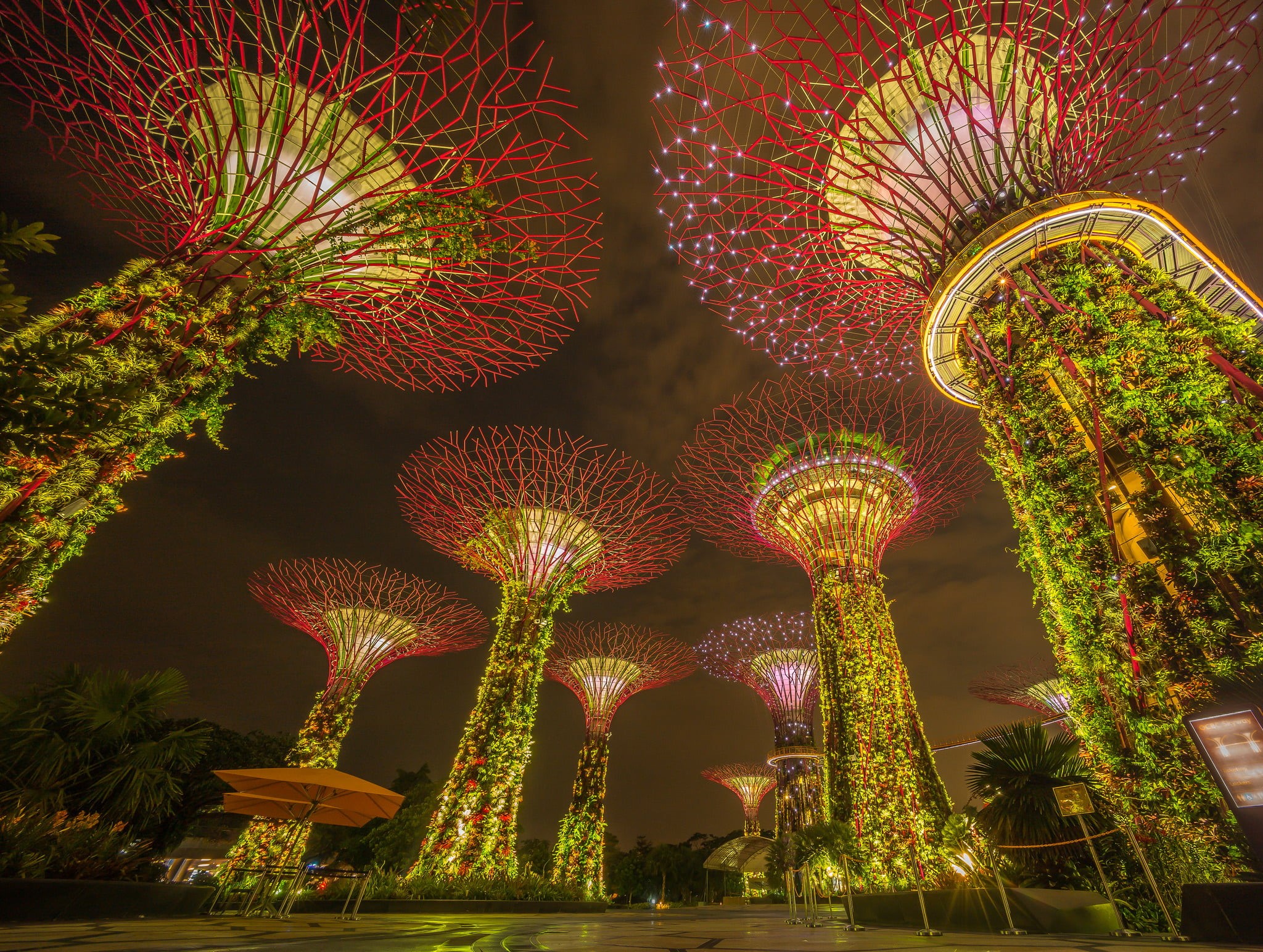 decoration, built Structure, night, gardens By The Bay, thailand, ornate, east Asian Culture, illuminated, urban Scene, tourism, cultures, multi Colored, HD Wallpaper