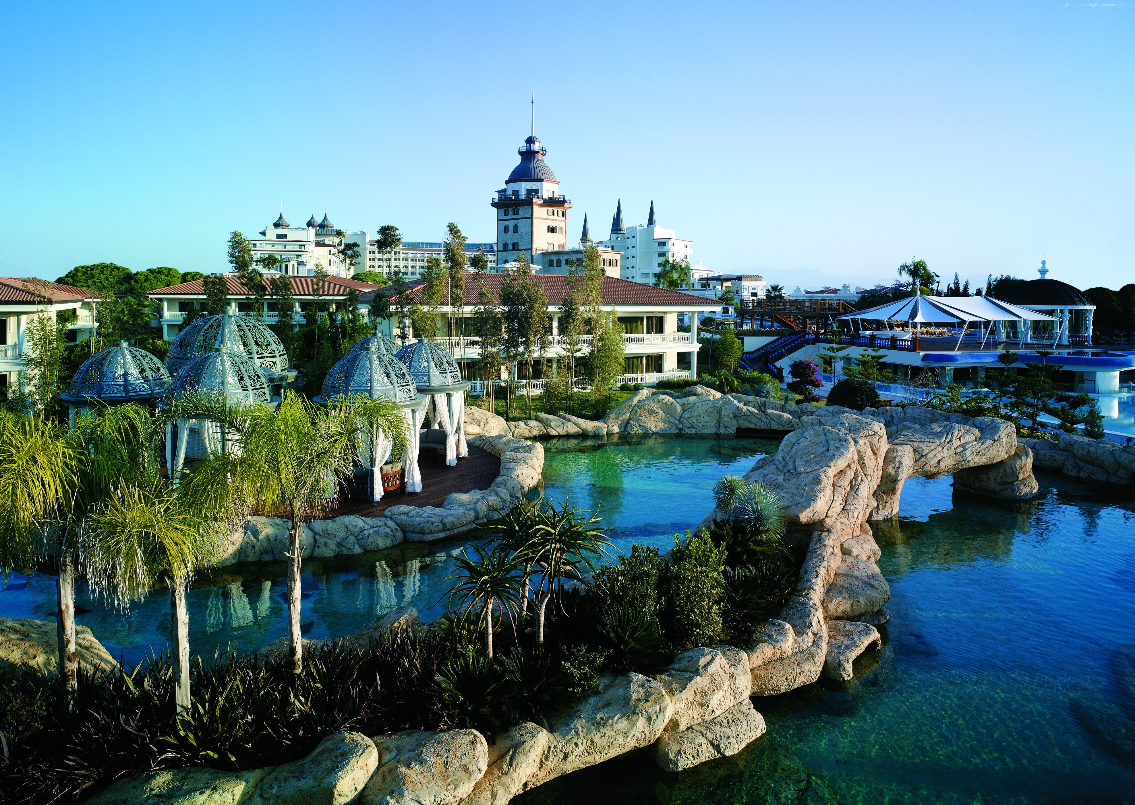 The best hotel pools 2017, tourism, travel, resort, 4K, pool, Antalya, vacation, Mardan Palace Hotel, HD Wallpaper