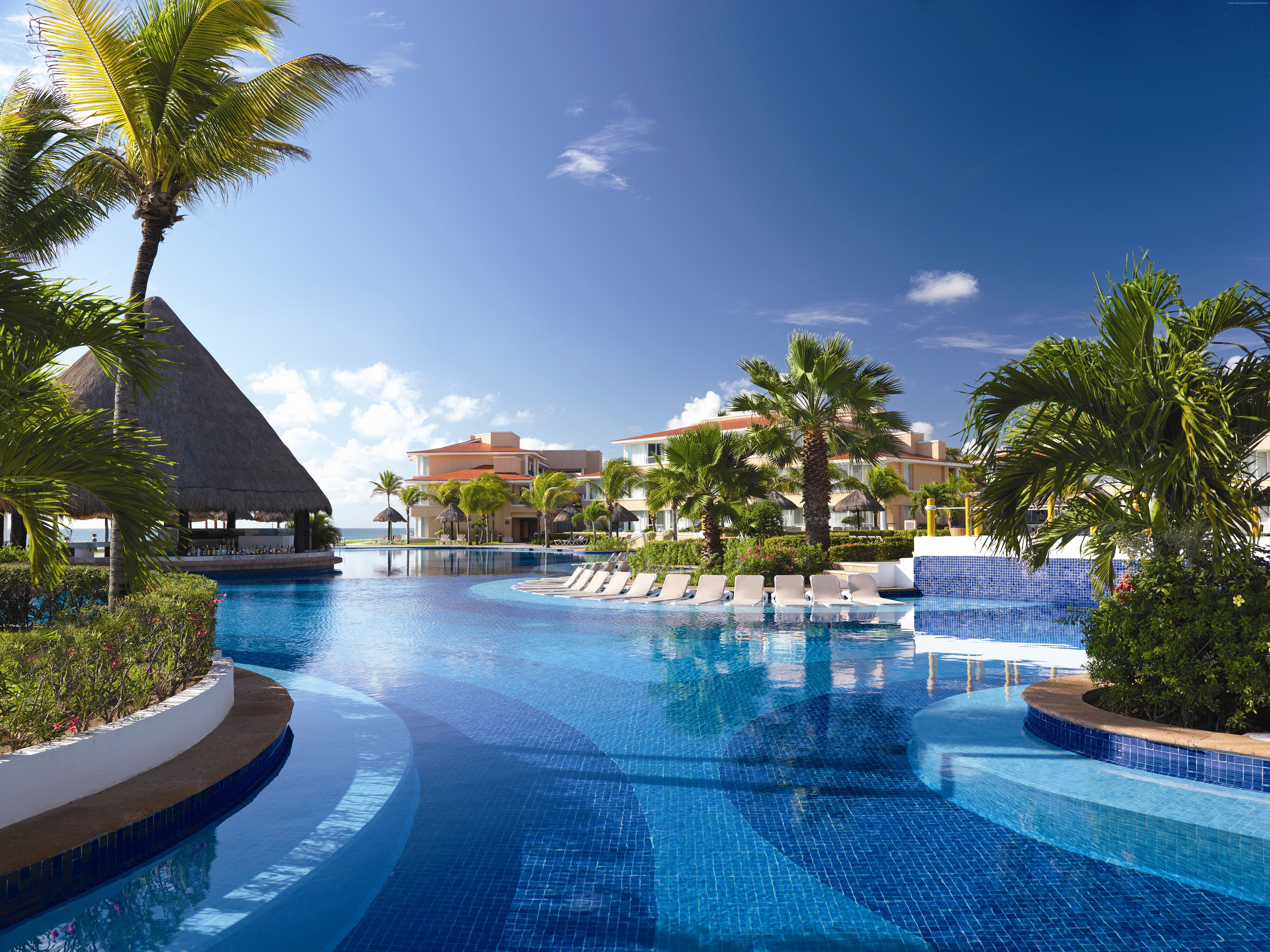 Moon Palace, vacation, Kankun, tourism, Mexico, resort, Best Hotels of 2017, travel, Best beaches of 2017, 5K, palms, pool, HD Wallpaper
