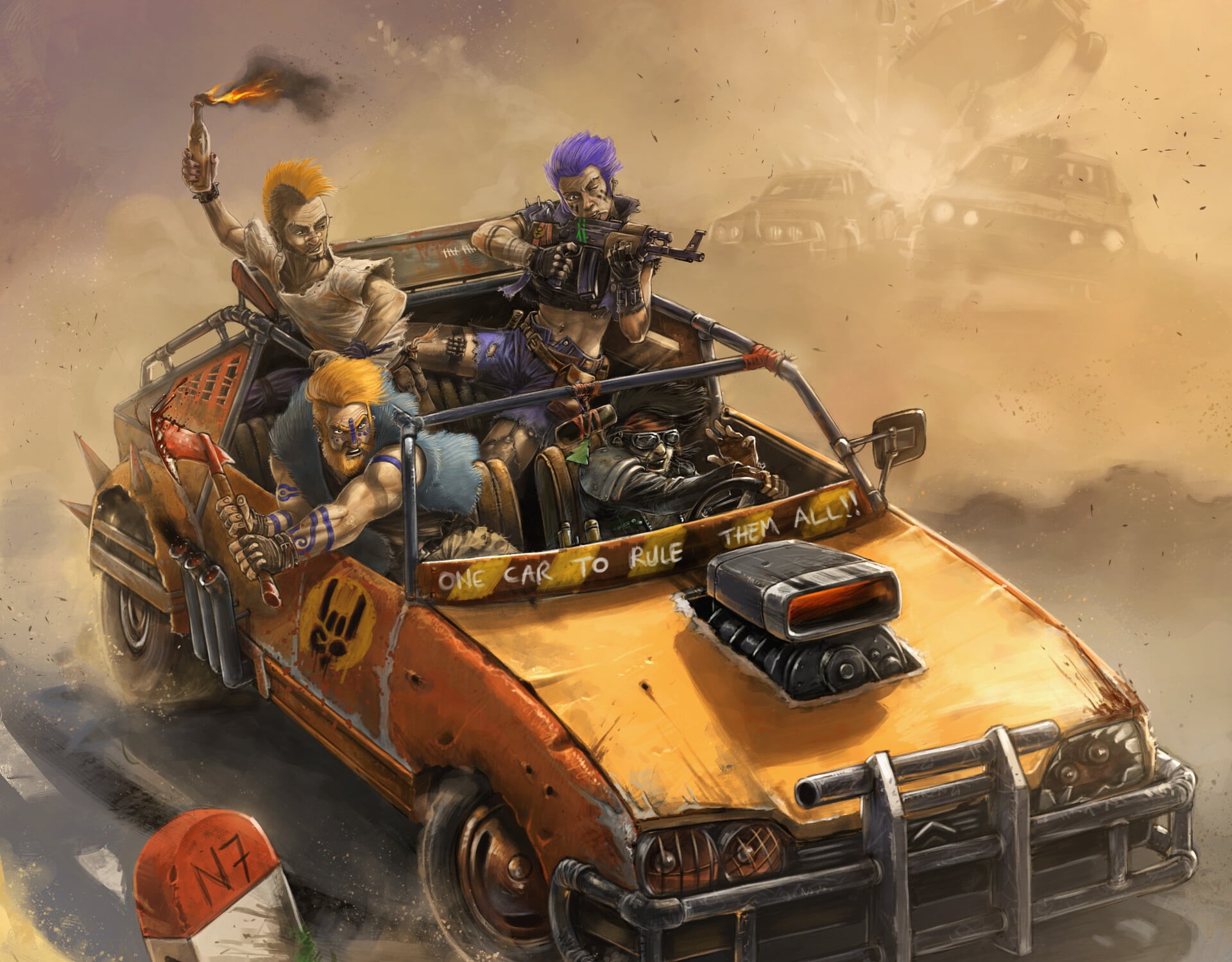 Punk, Vehicle, Sci Fi, 1080P, Car, Post Apocalyptic, Man, HD Wallpaper