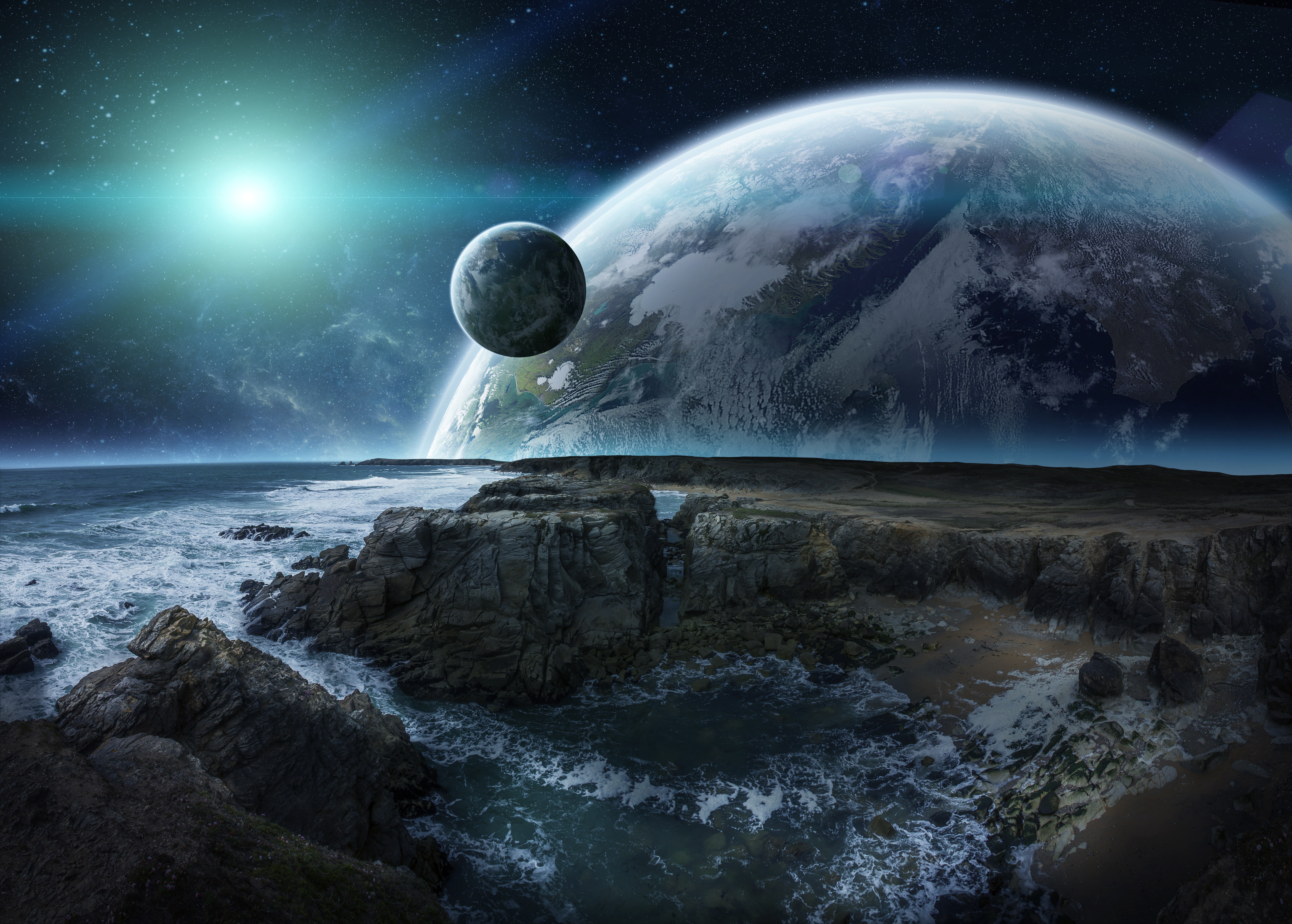 Planet Rise, Sci Fi, 5K, HD Wallpaper